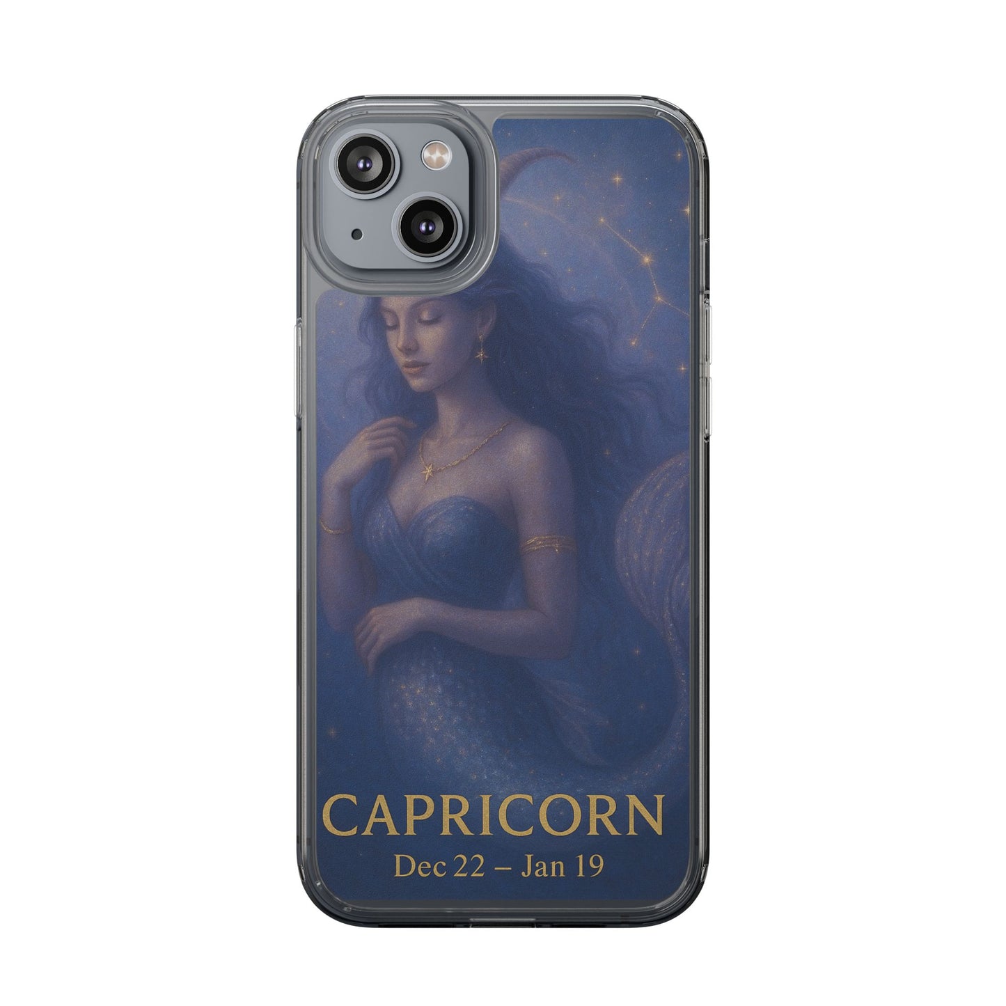 Capricorn Zodiac Clear Phone Case — Dec 22–Jan 19 Astrological Art
