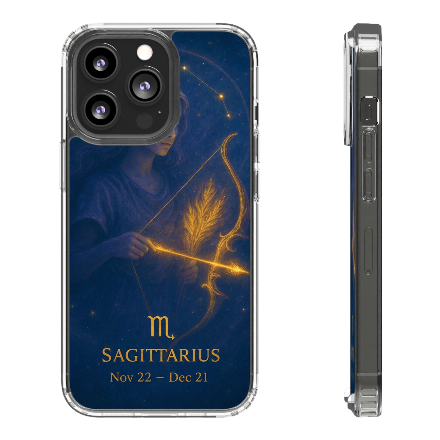 Sagittarius Zodiac Clear Phone Case — Nov 22–Dec 21 Constellation Design
