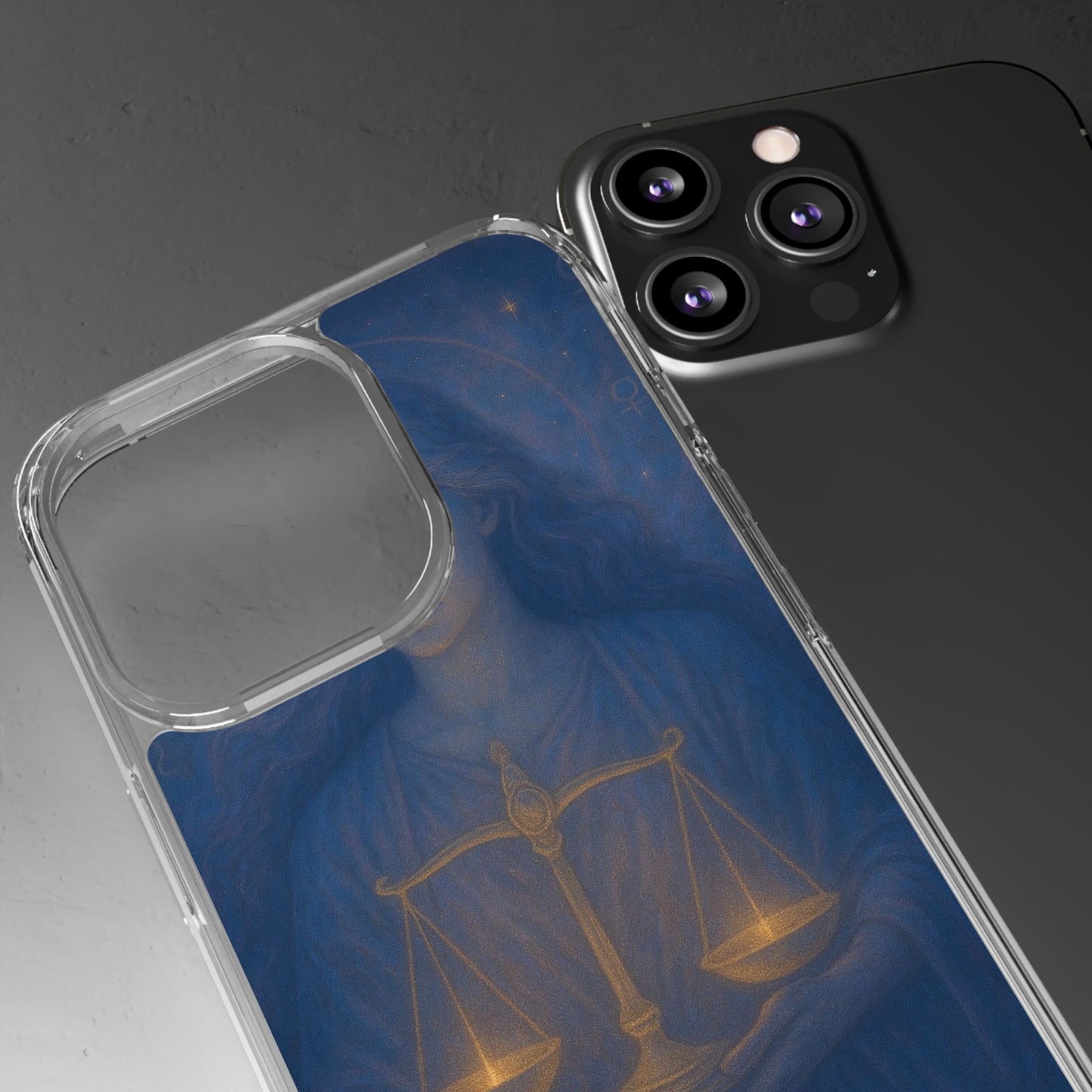 Libra Zodiac Clear Phone Case — Astrological Scales Design (Sep 23–Oct 22)