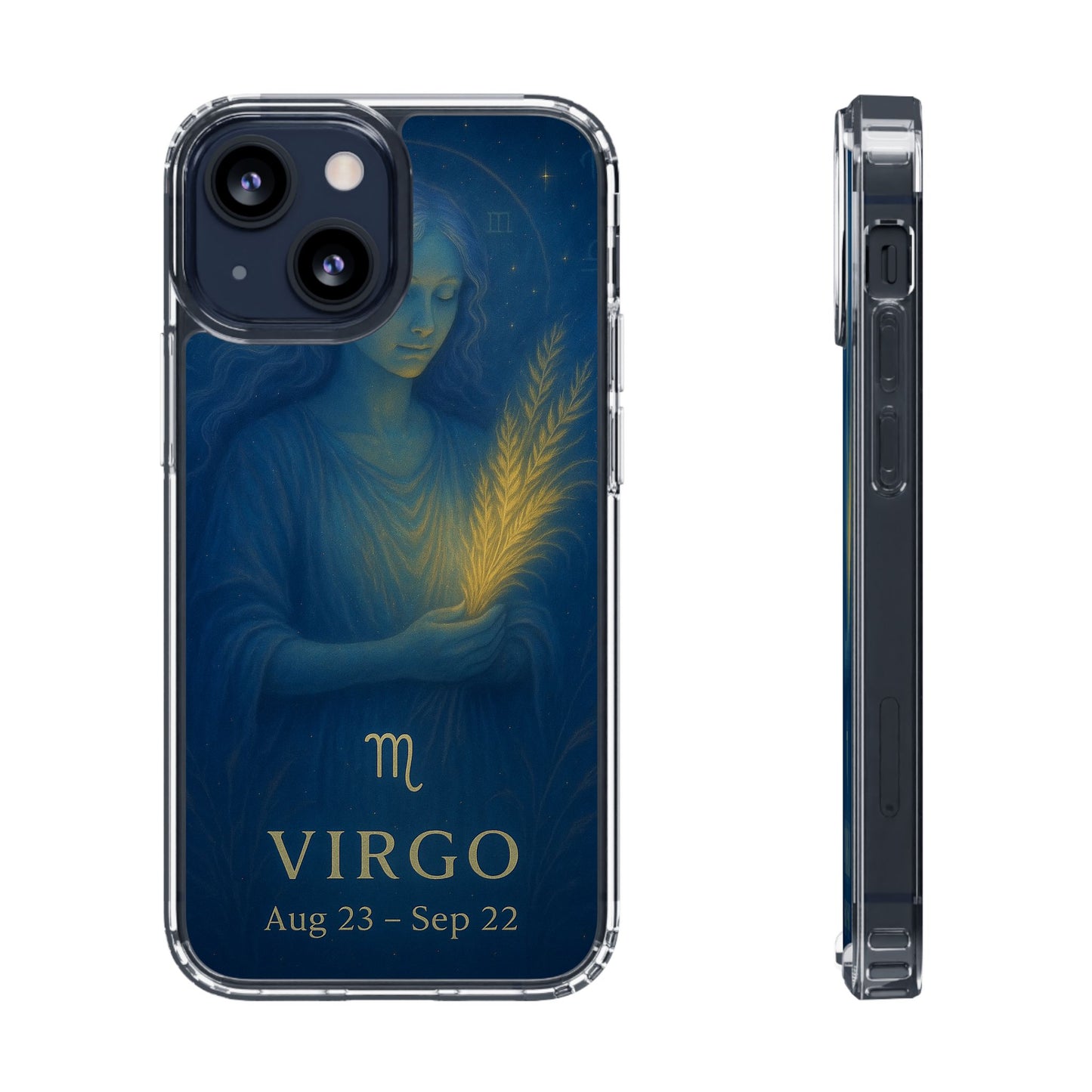 Virgo Zodiac Clear Phone Case — August 23–September 22 Celestial Design