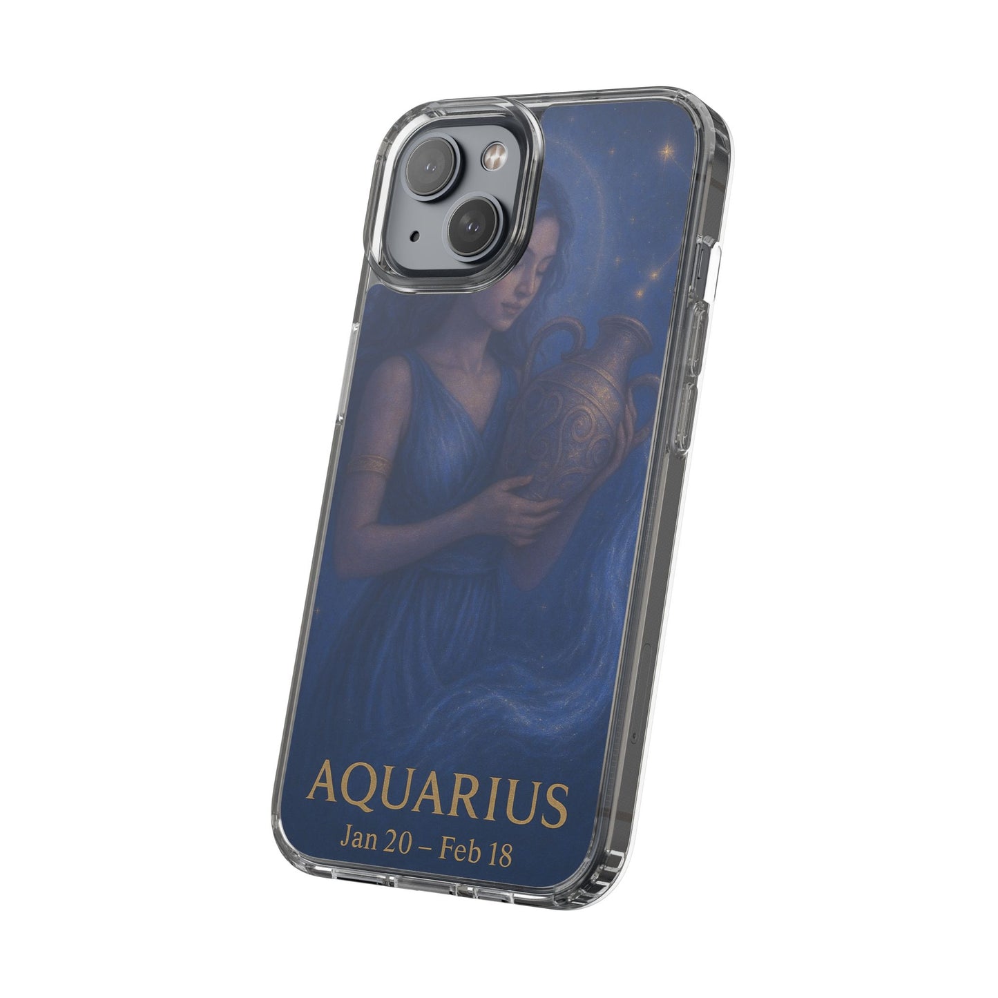 Aquarius Clear Phone Case — Zodiac Jan 20–Feb 18 Astrology Design