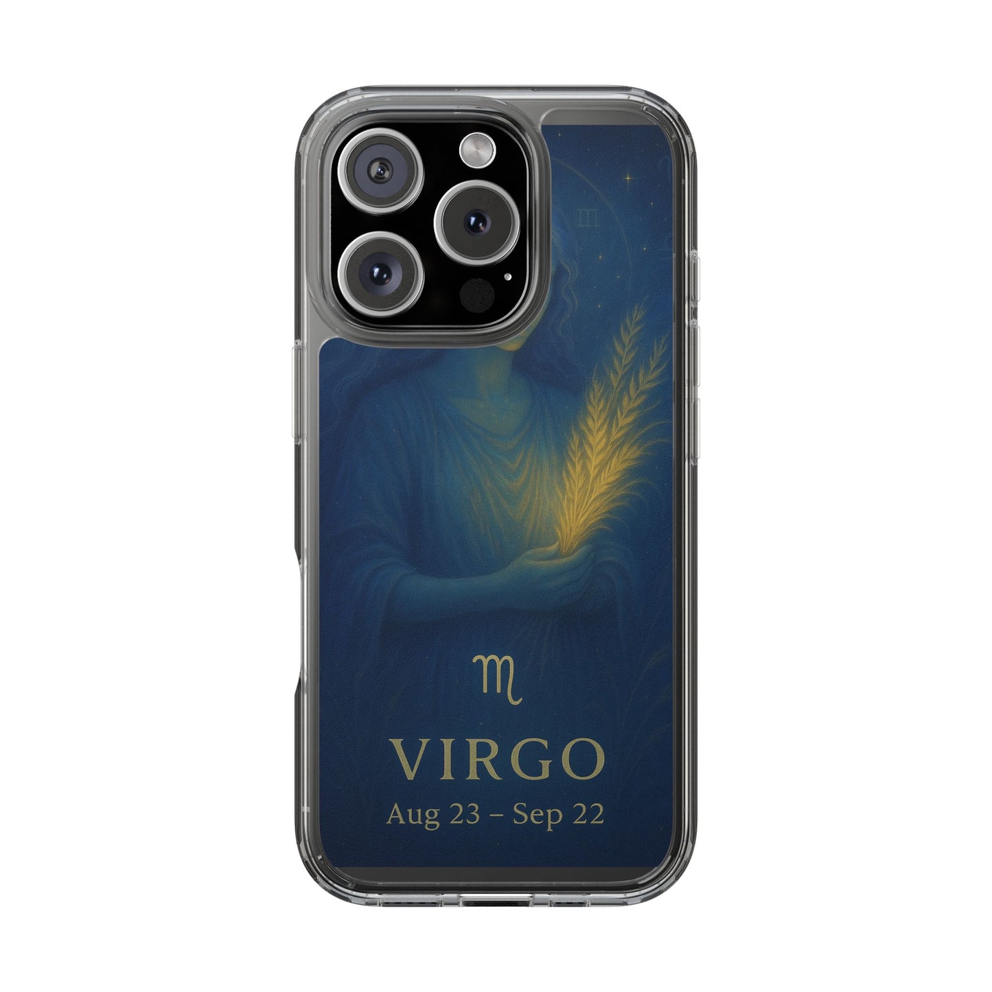 Virgo Zodiac Clear Phone Case — August 23–September 22 Celestial Design