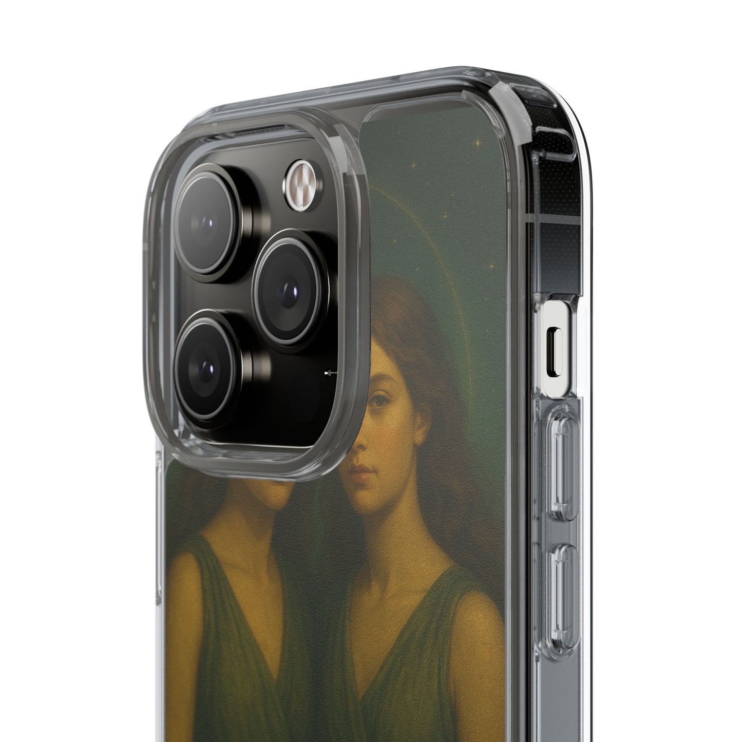 Gemini Zodiac Clear Phone Case — Twin Sisters Astrology Design (May 21–Jun 20)