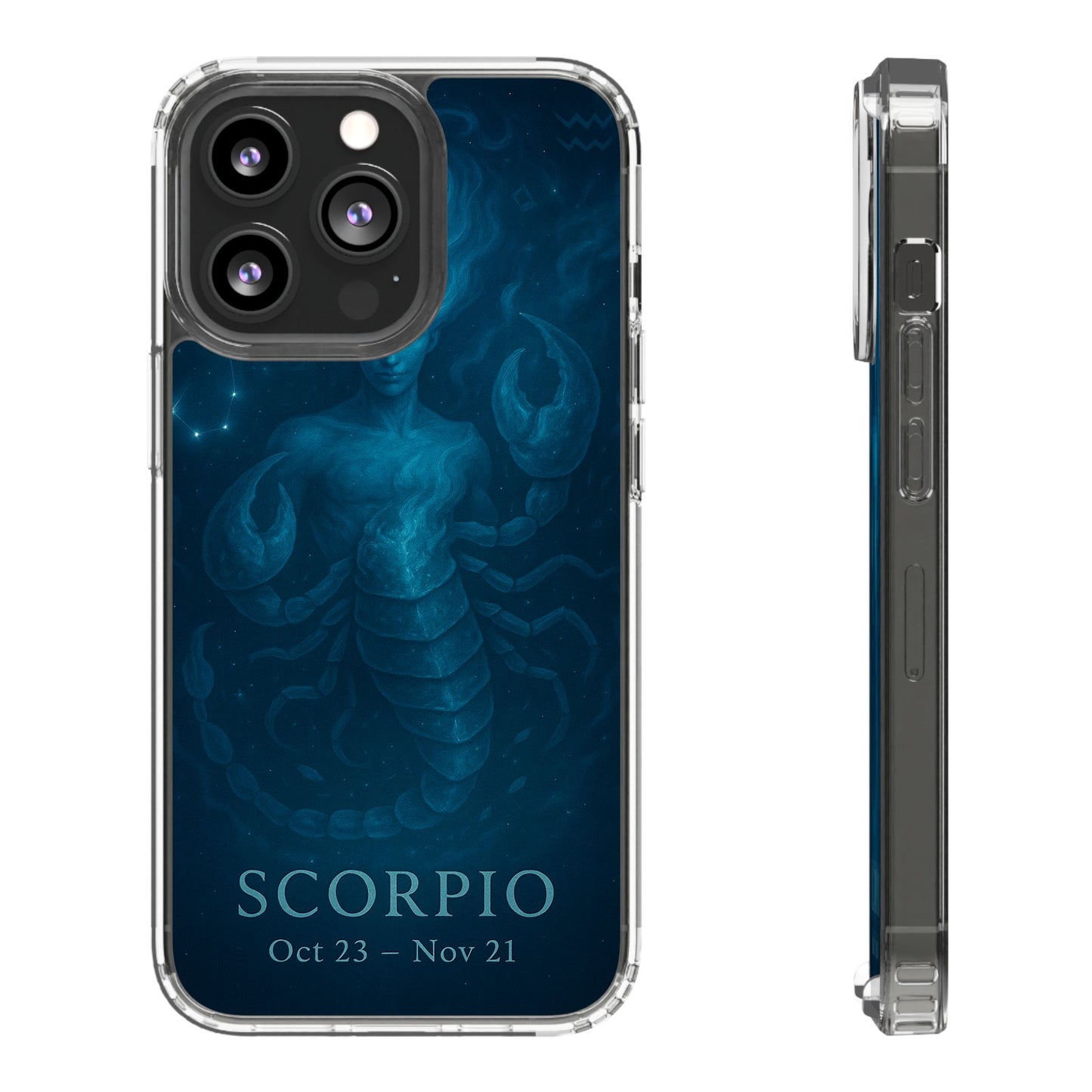 Scorpio Zodiac Clear Phone Case — Oct 23–Nov 21 Astrological Design