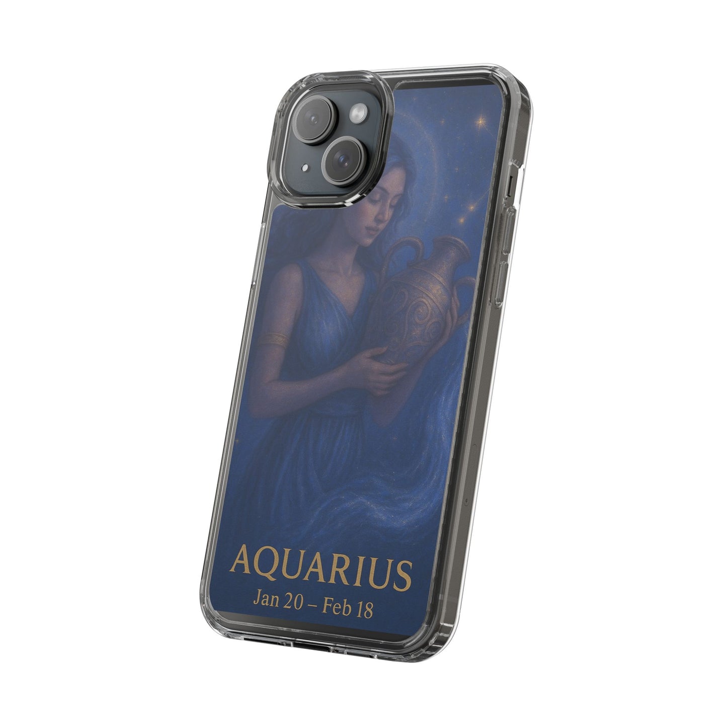 Aquarius Clear Phone Case — Zodiac Jan 20–Feb 18 Astrology Design