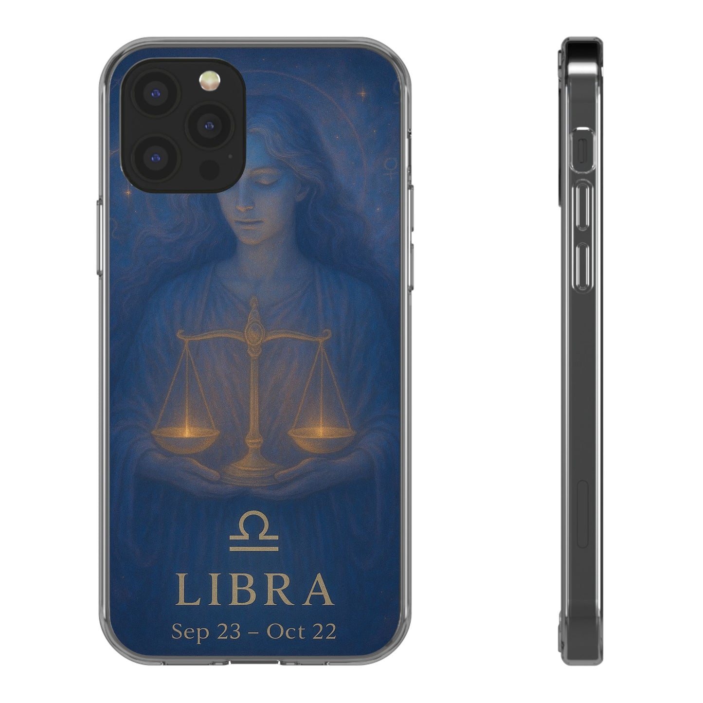 Libra Zodiac Clear Phone Case — Astrological Scales Design (Sep 23–Oct 22)