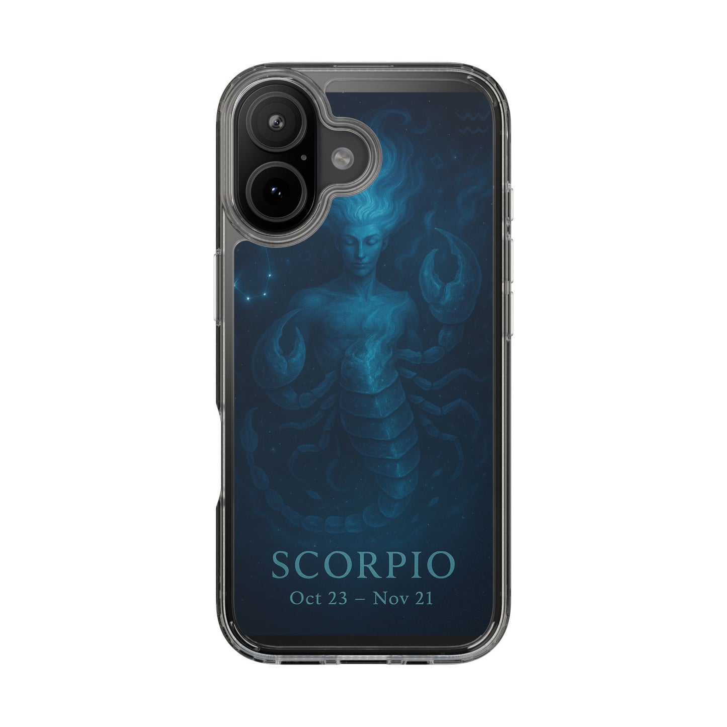 Scorpio Zodiac Clear Phone Case — Oct 23–Nov 21 Astrological Design