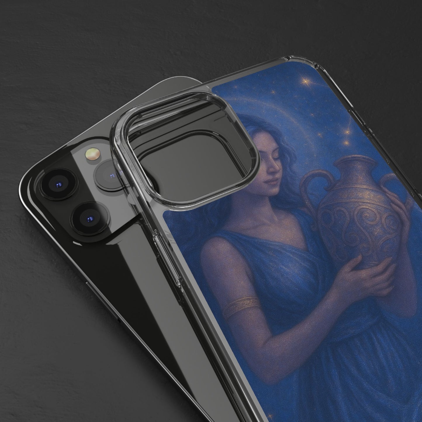 Aquarius Clear Phone Case — Zodiac Jan 20–Feb 18 Astrology Design