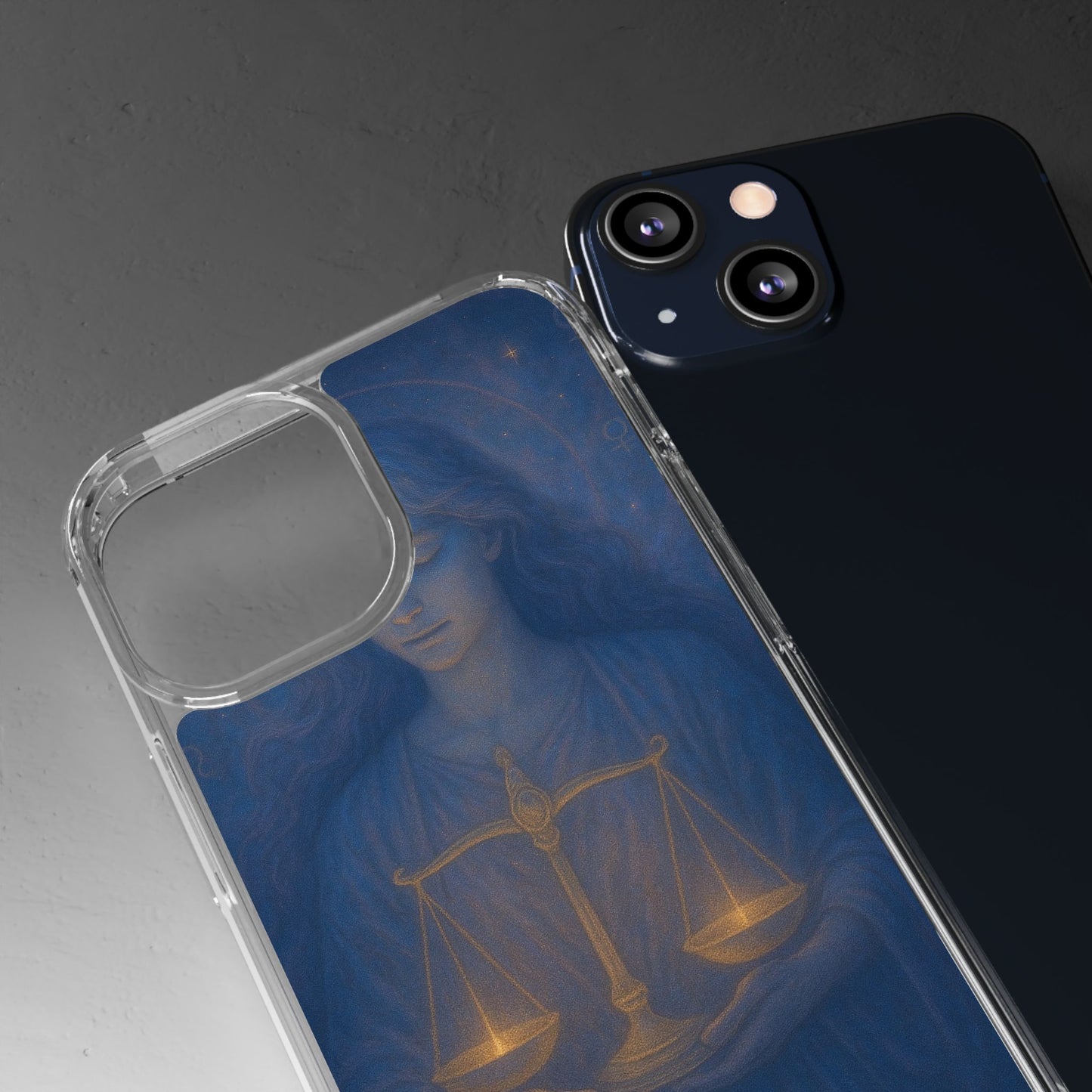 Libra Zodiac Clear Phone Case — Astrological Scales Design (Sep 23–Oct 22)