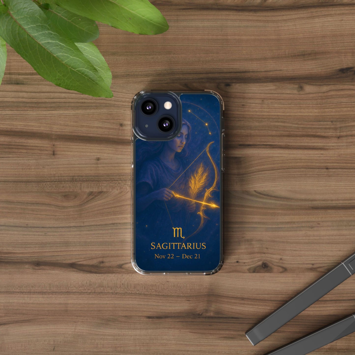 Sagittarius Zodiac Clear Phone Case — Nov 22–Dec 21 Constellation Design