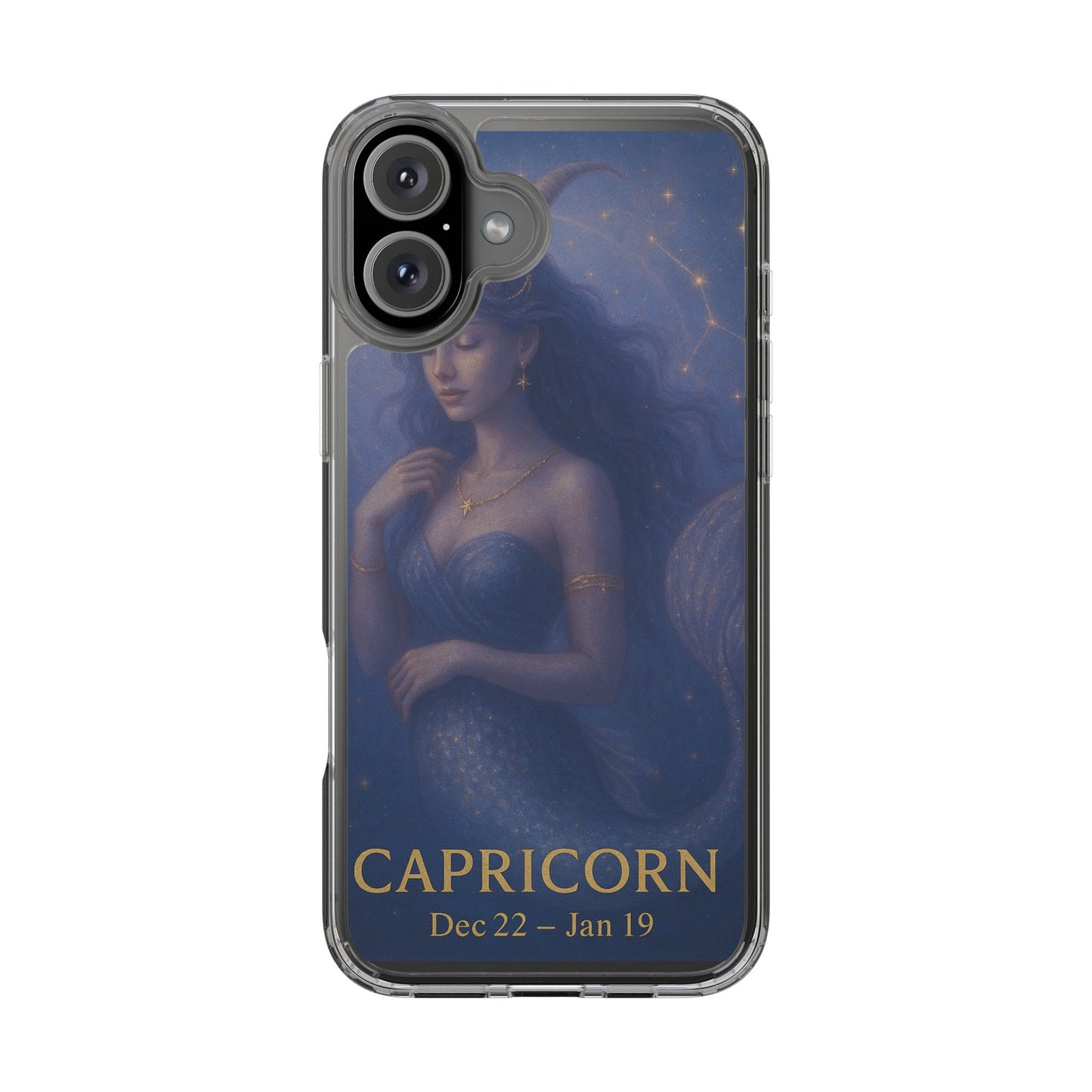 Capricorn Zodiac Clear Phone Case — Dec 22–Jan 19 Astrological Art