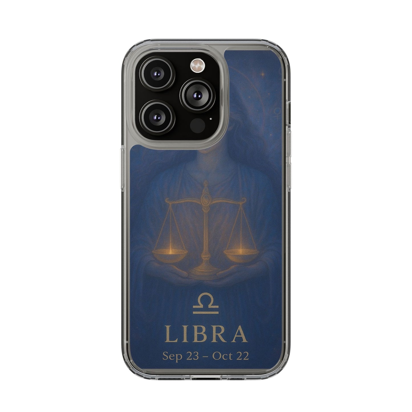 Libra Zodiac Clear Phone Case — Astrological Scales Design (Sep 23–Oct 22)