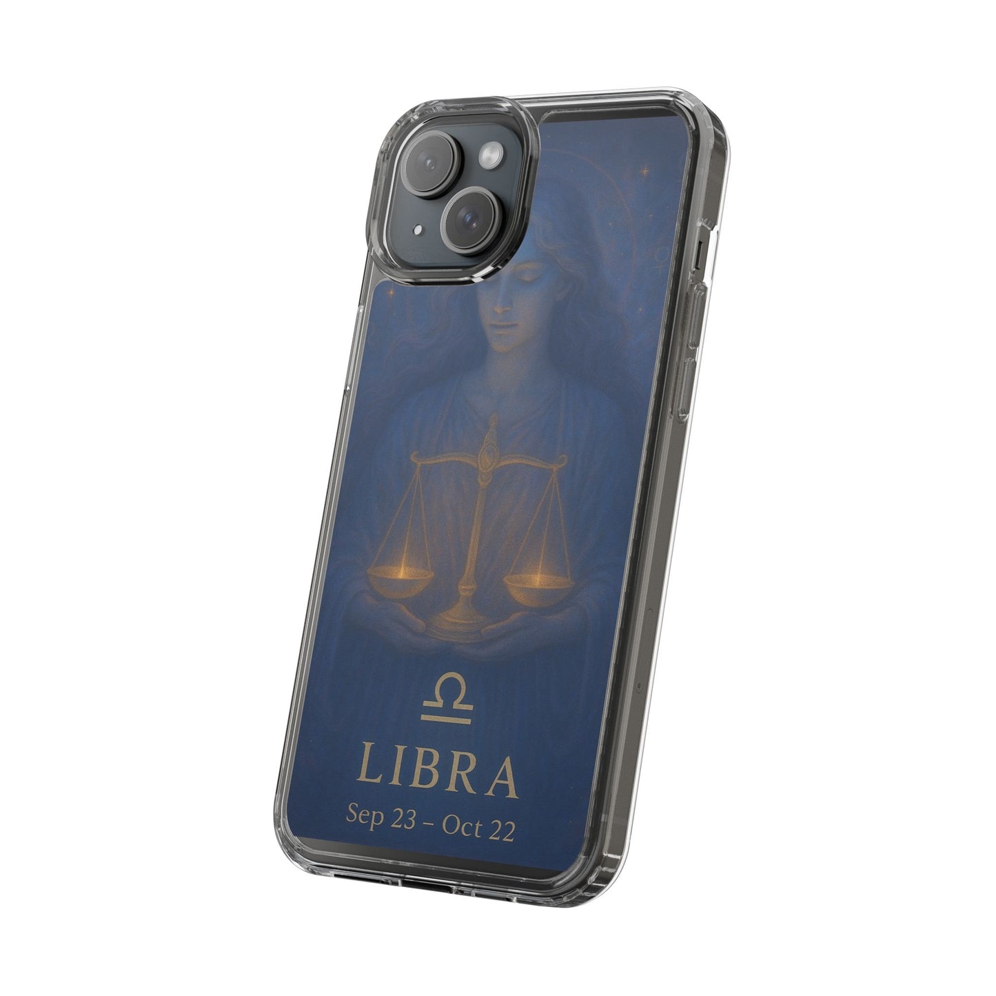 Libra Zodiac Clear Phone Case — Astrological Scales Design (Sep 23–Oct 22)