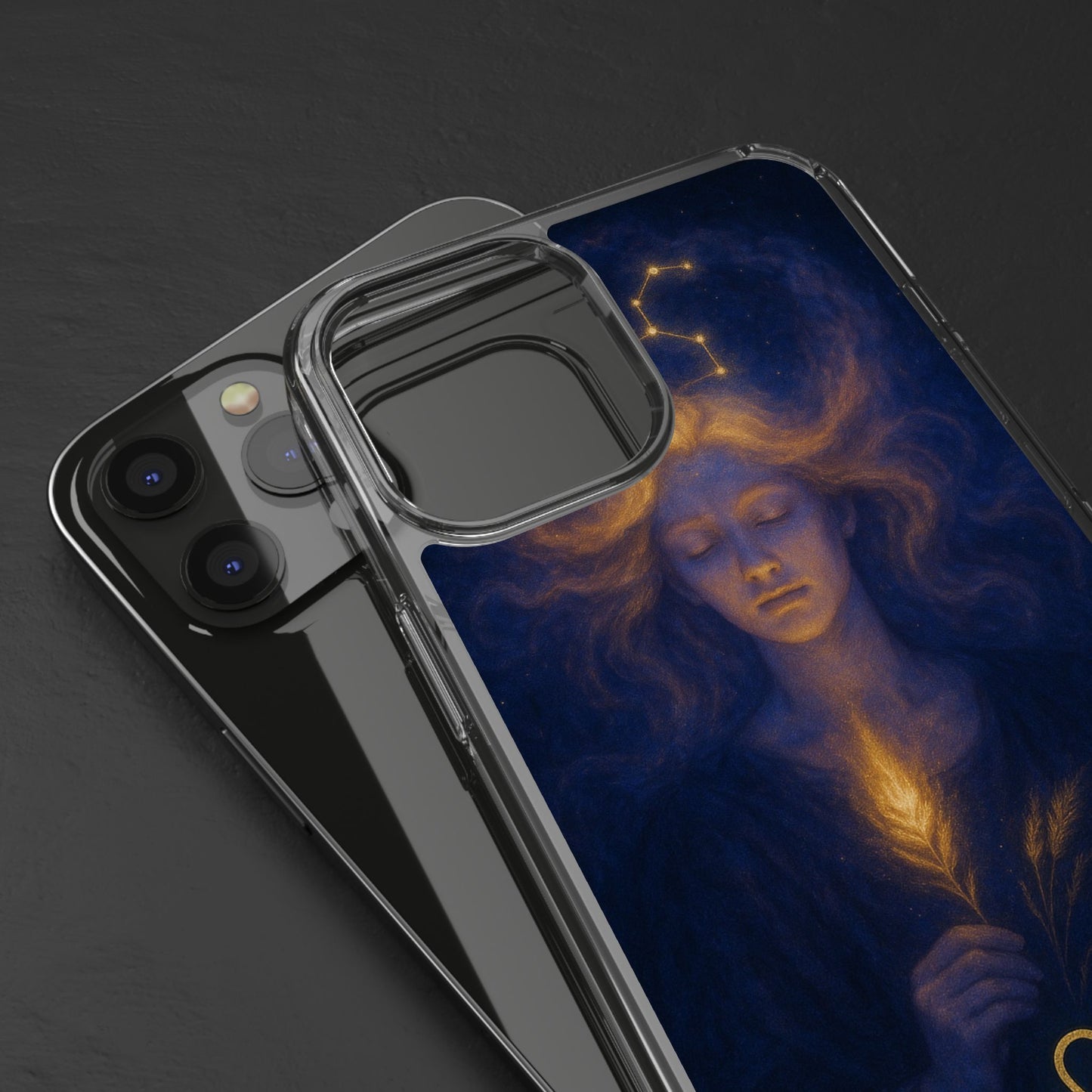 Leo Zodiac Clear Phone Case — Mystical Constellation Design (July 23–Aug 22)