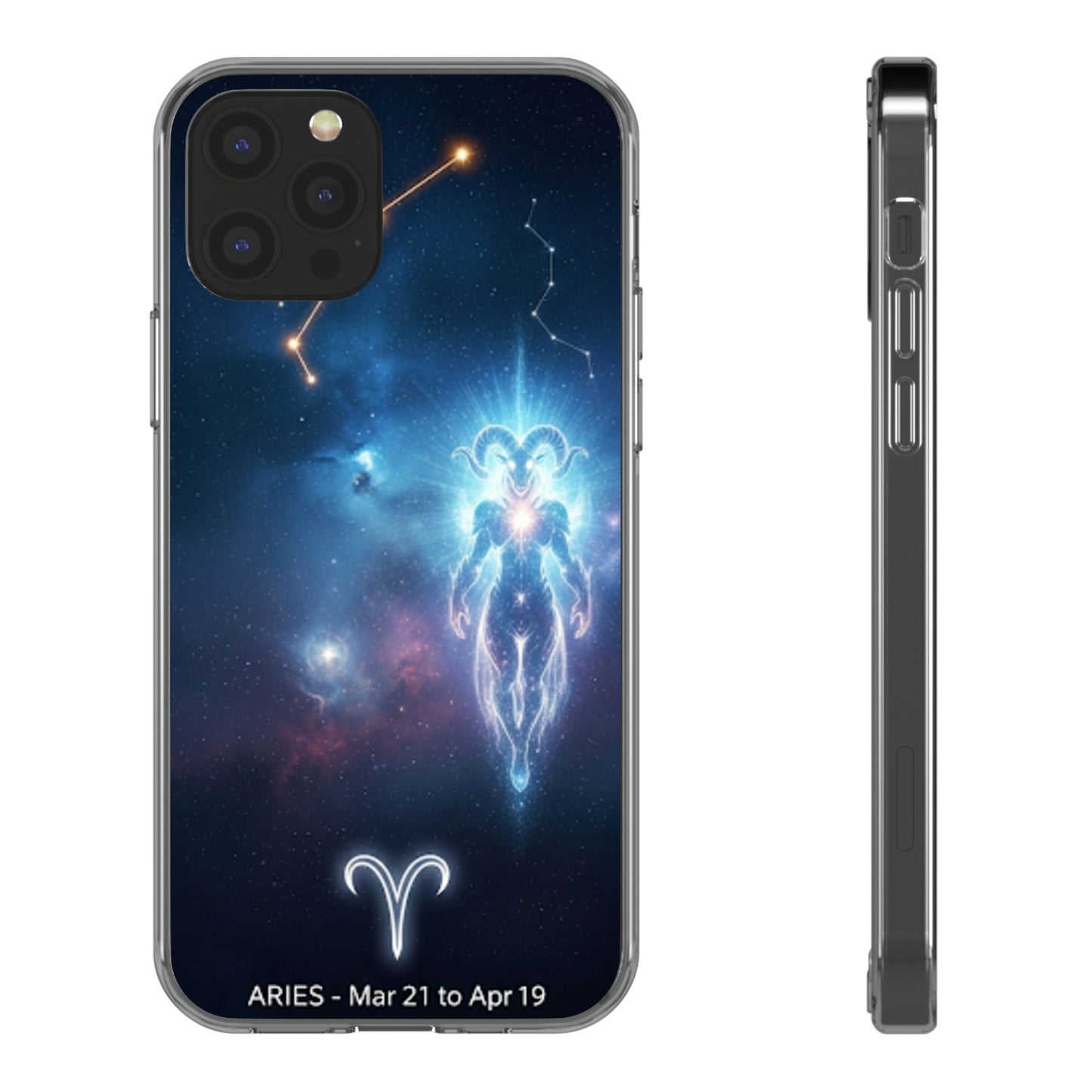 Aries Astrology Clear Phone Case — Impact‑Resistant Zodiac Design