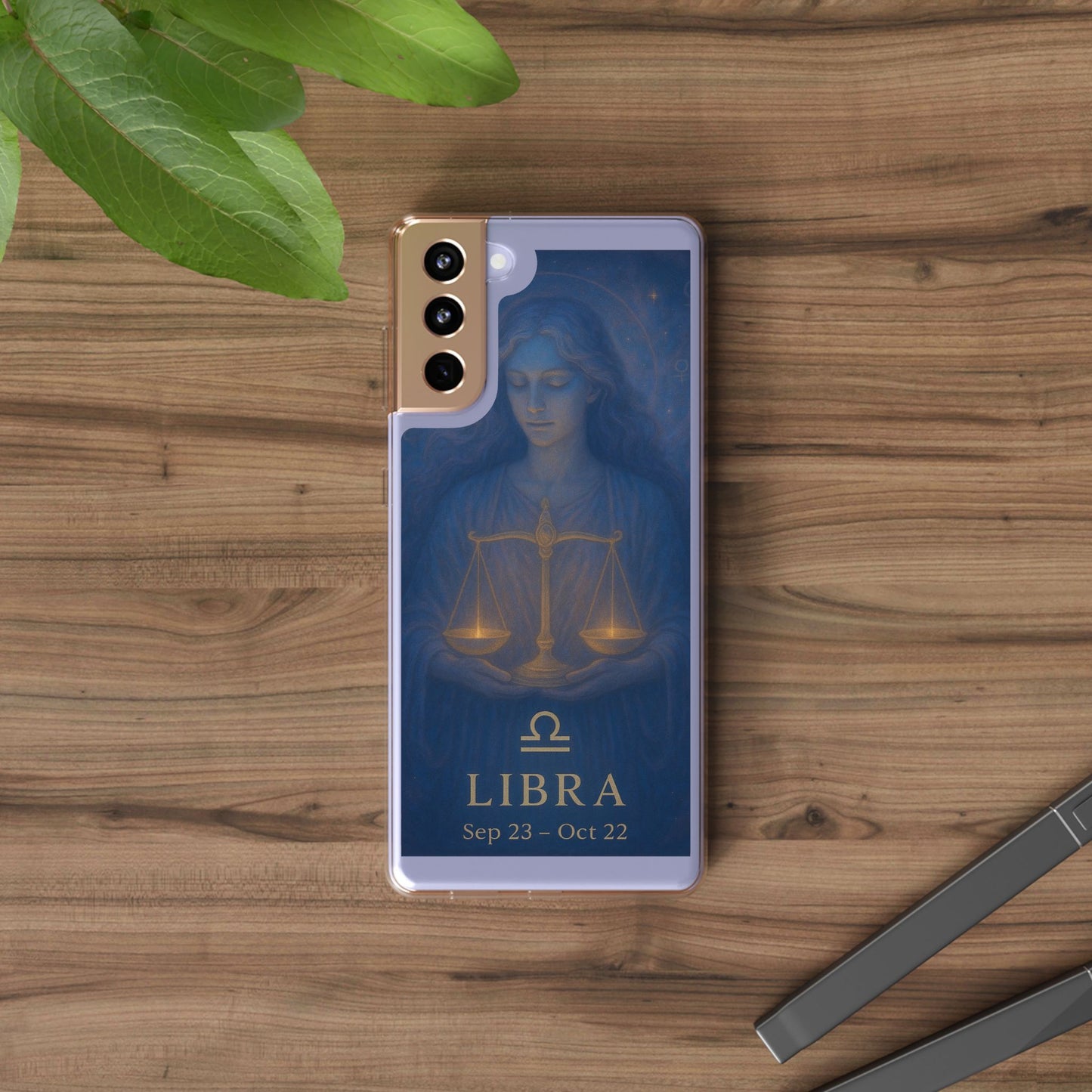 Libra Zodiac Clear Phone Case — Astrological Scales Design (Sep 23–Oct 22)
