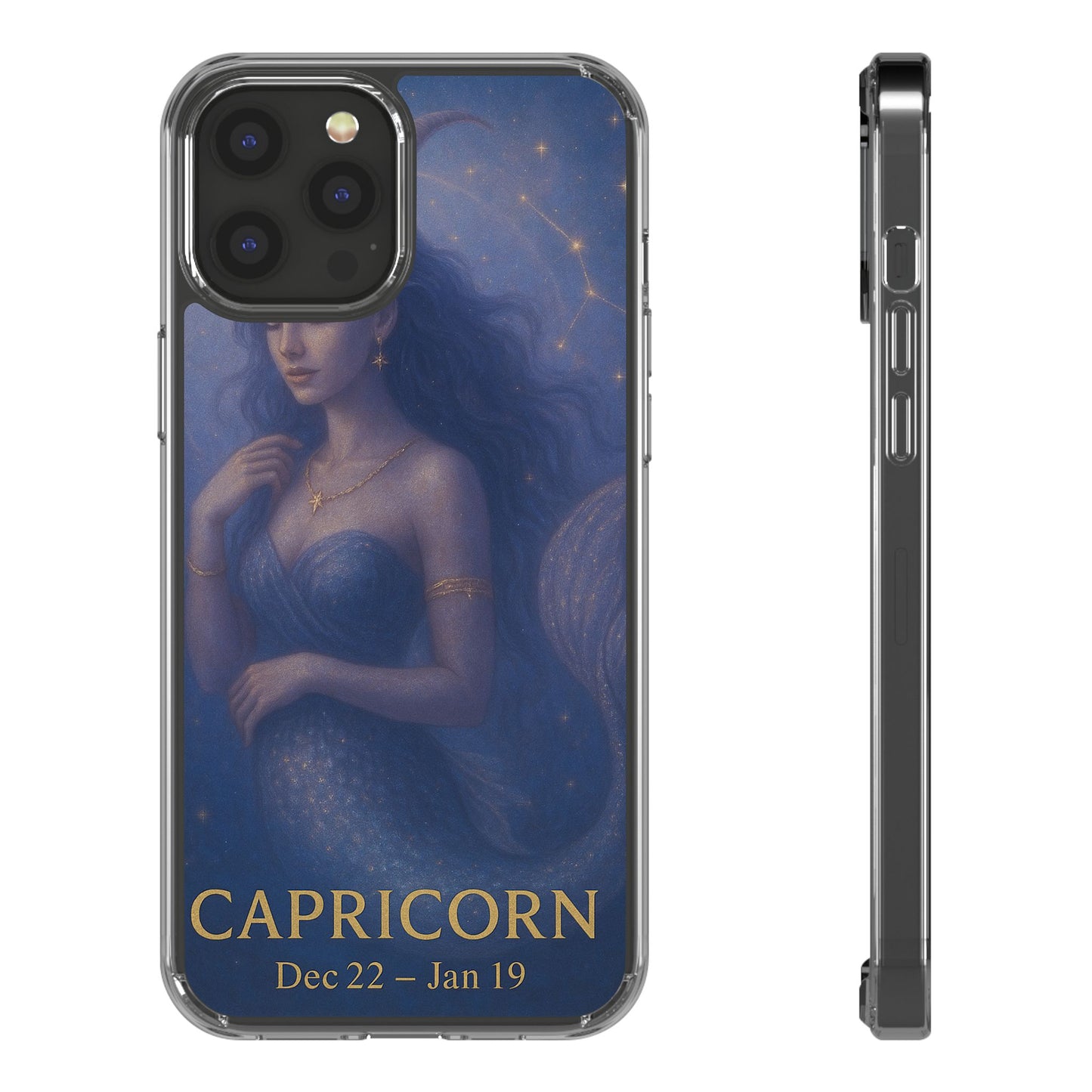 Capricorn Zodiac Clear Phone Case — Dec 22–Jan 19 Astrological Art