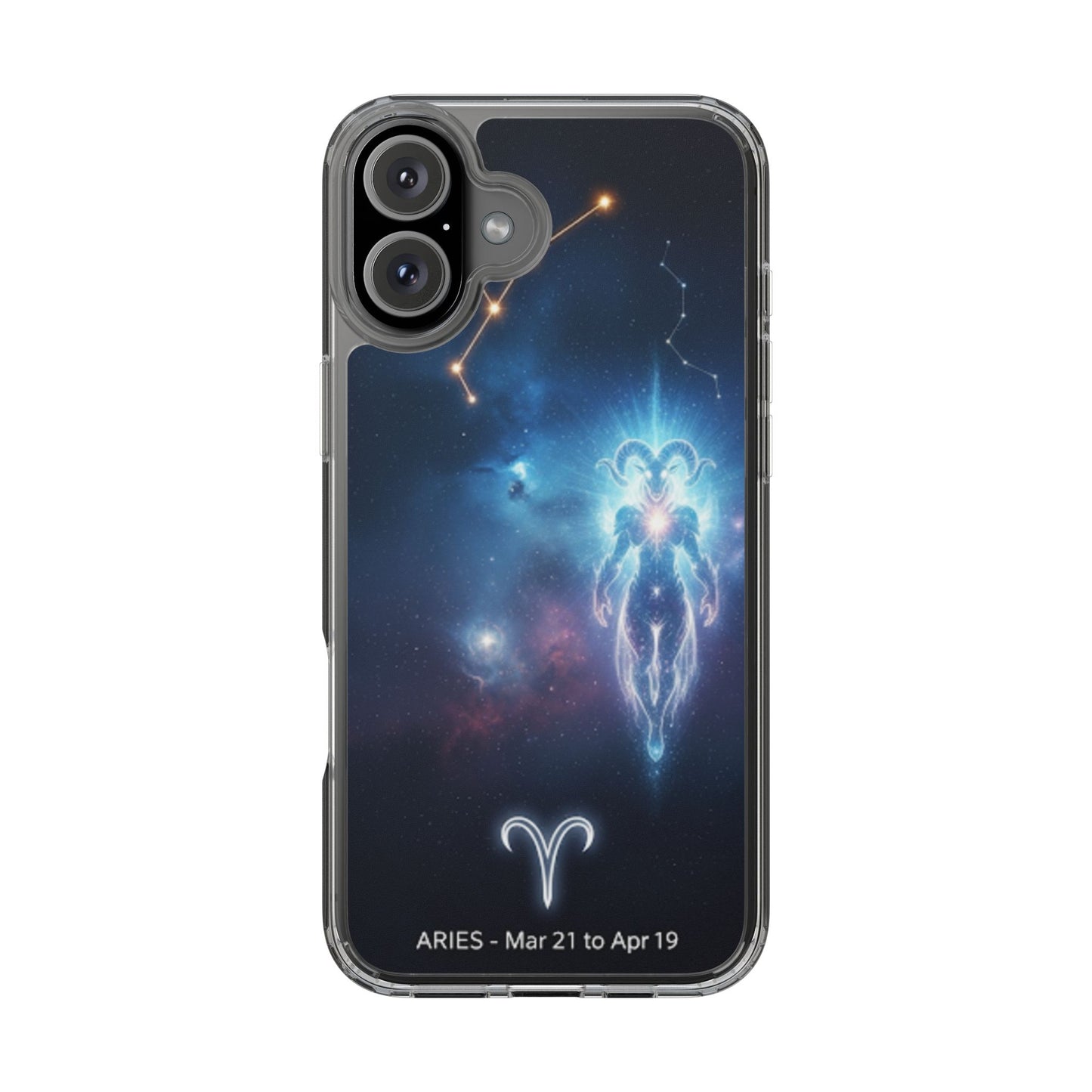Aries Astrology Clear Phone Case — Impact‑Resistant Zodiac Design
