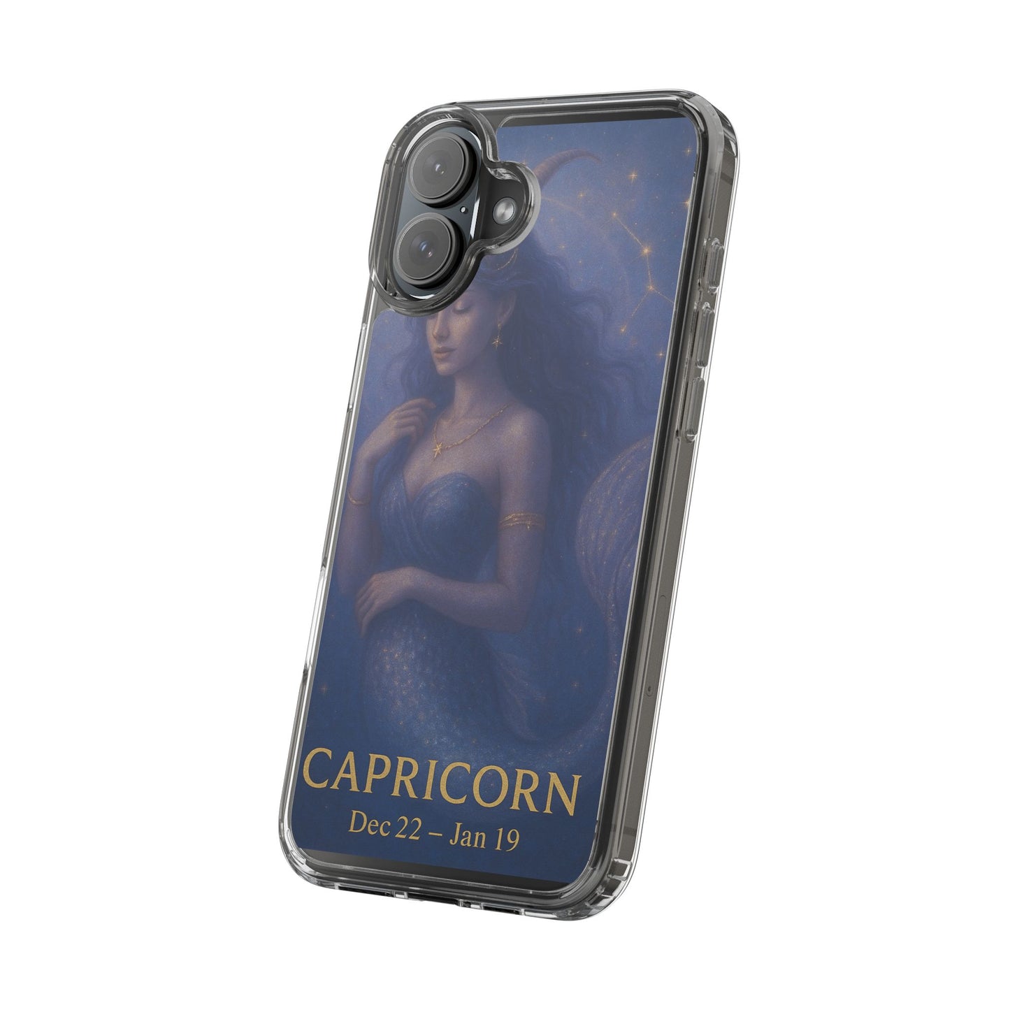 Capricorn Zodiac Clear Phone Case — Dec 22–Jan 19 Astrological Art