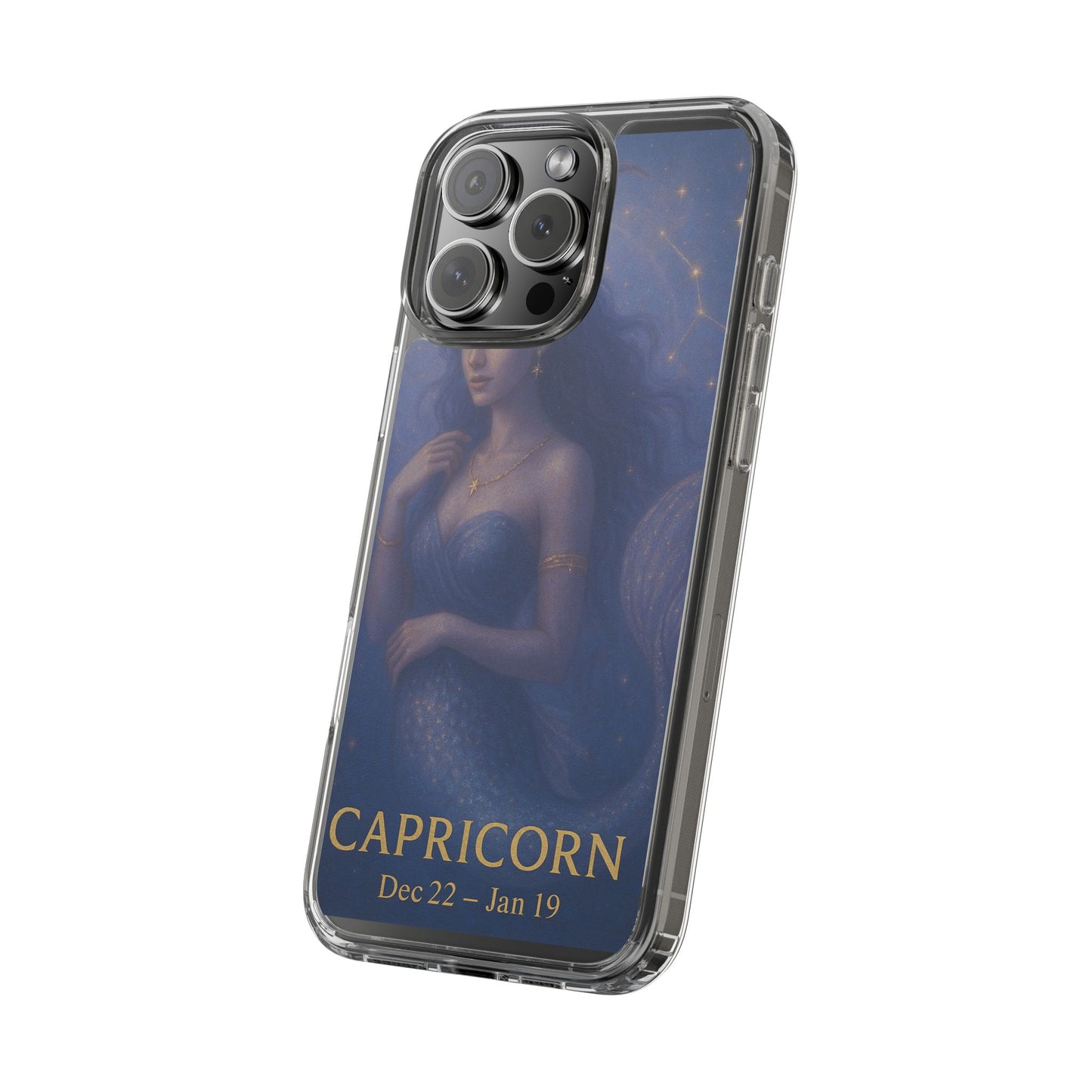 Capricorn Zodiac Clear Phone Case — Dec 22–Jan 19 Astrological Art
