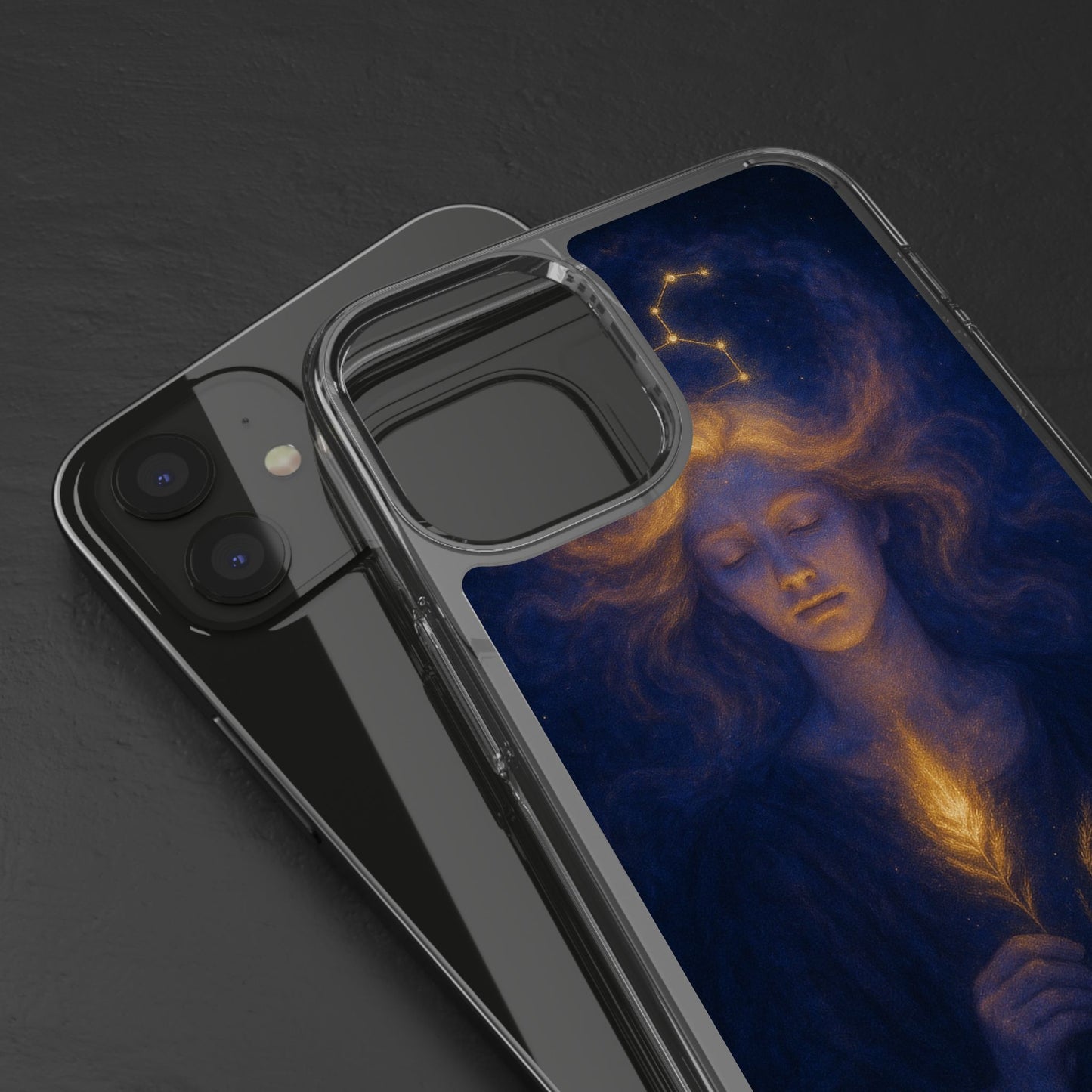 Leo Zodiac Clear Phone Case — Mystical Constellation Design (July 23–Aug 22)