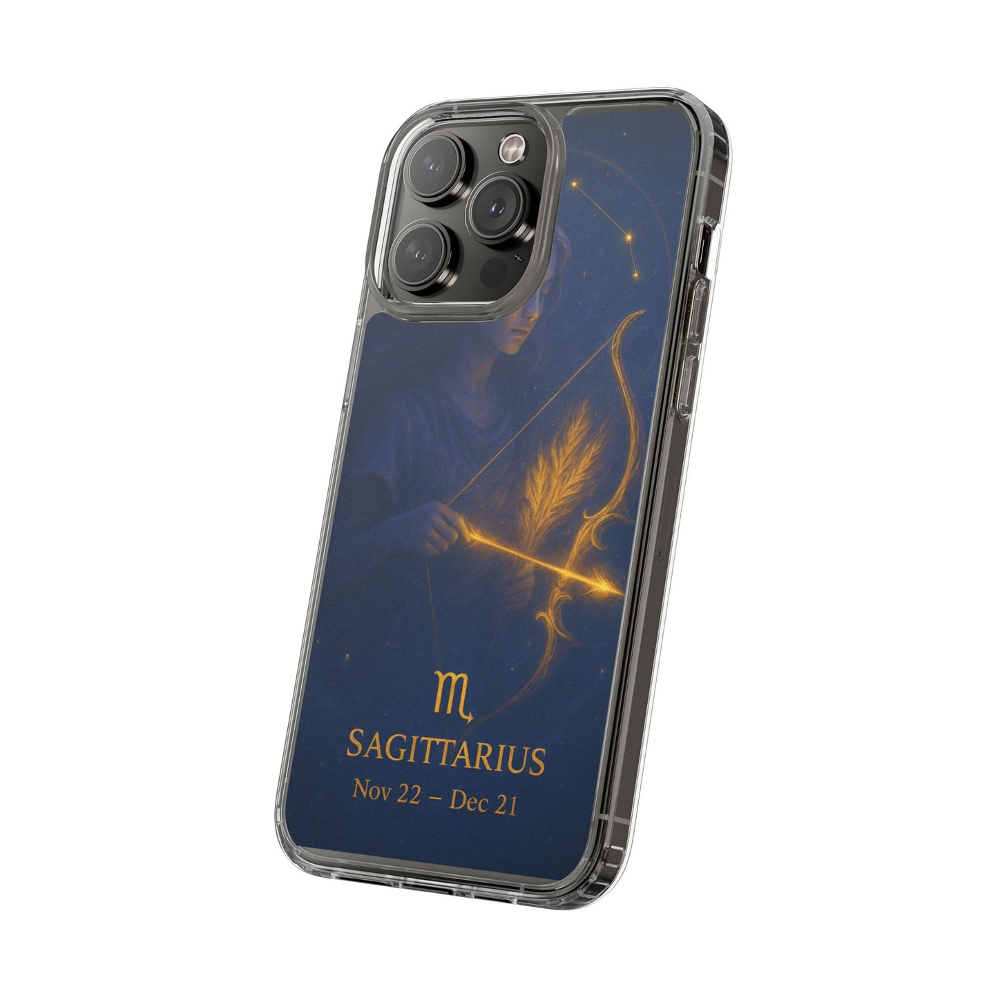 Sagittarius Zodiac Clear Phone Case — Nov 22–Dec 21 Constellation Design