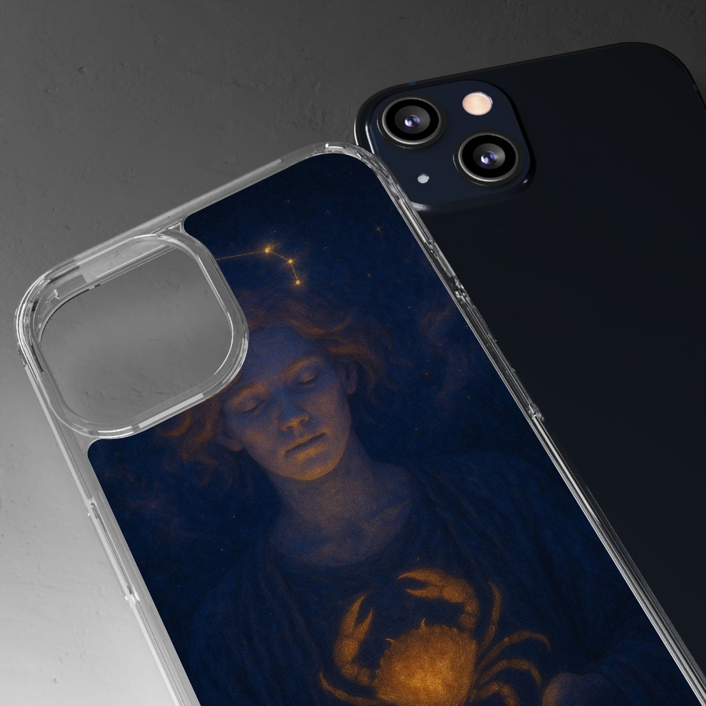 Cancer Zodiac Clear Phone Case — June 21–July 22 Crab Constellation Design