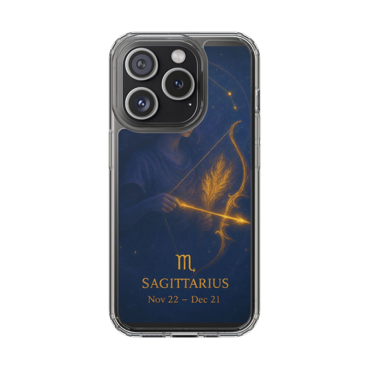 Sagittarius Zodiac Clear Phone Case — Nov 22–Dec 21 Constellation Design