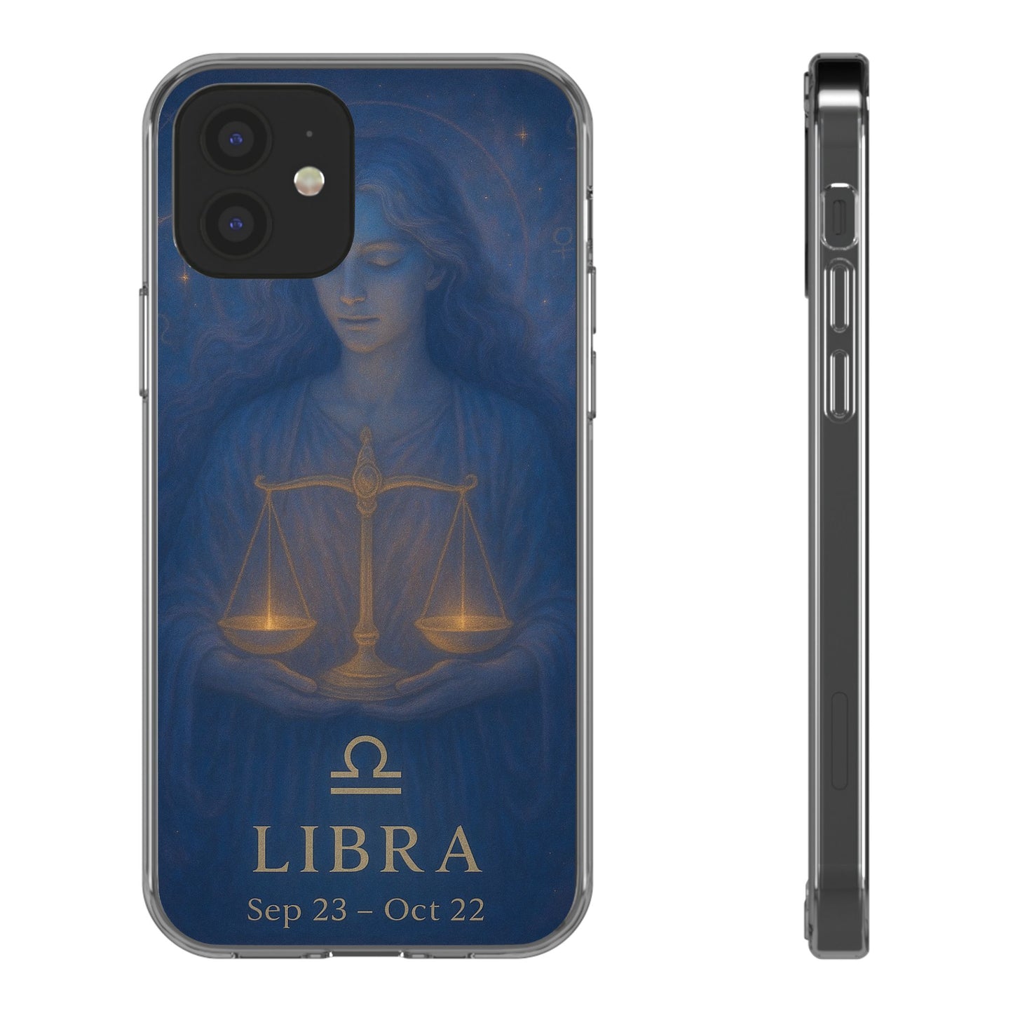Libra Zodiac Clear Phone Case — Astrological Scales Design (Sep 23–Oct 22)