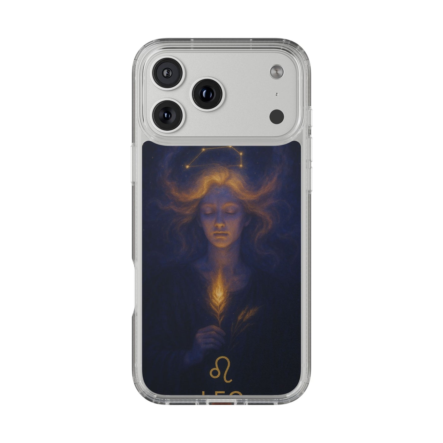 Leo Zodiac Clear Phone Case — Mystical Constellation Design (July 23–Aug 22)