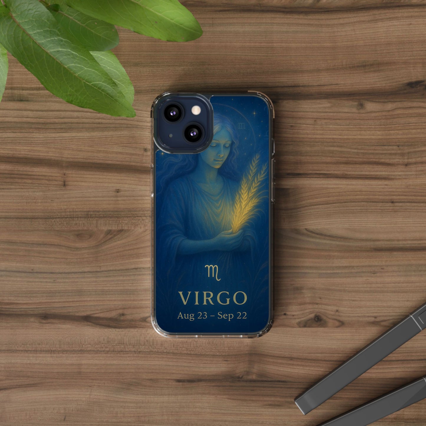 Virgo Zodiac Clear Phone Case — August 23–September 22 Celestial Design