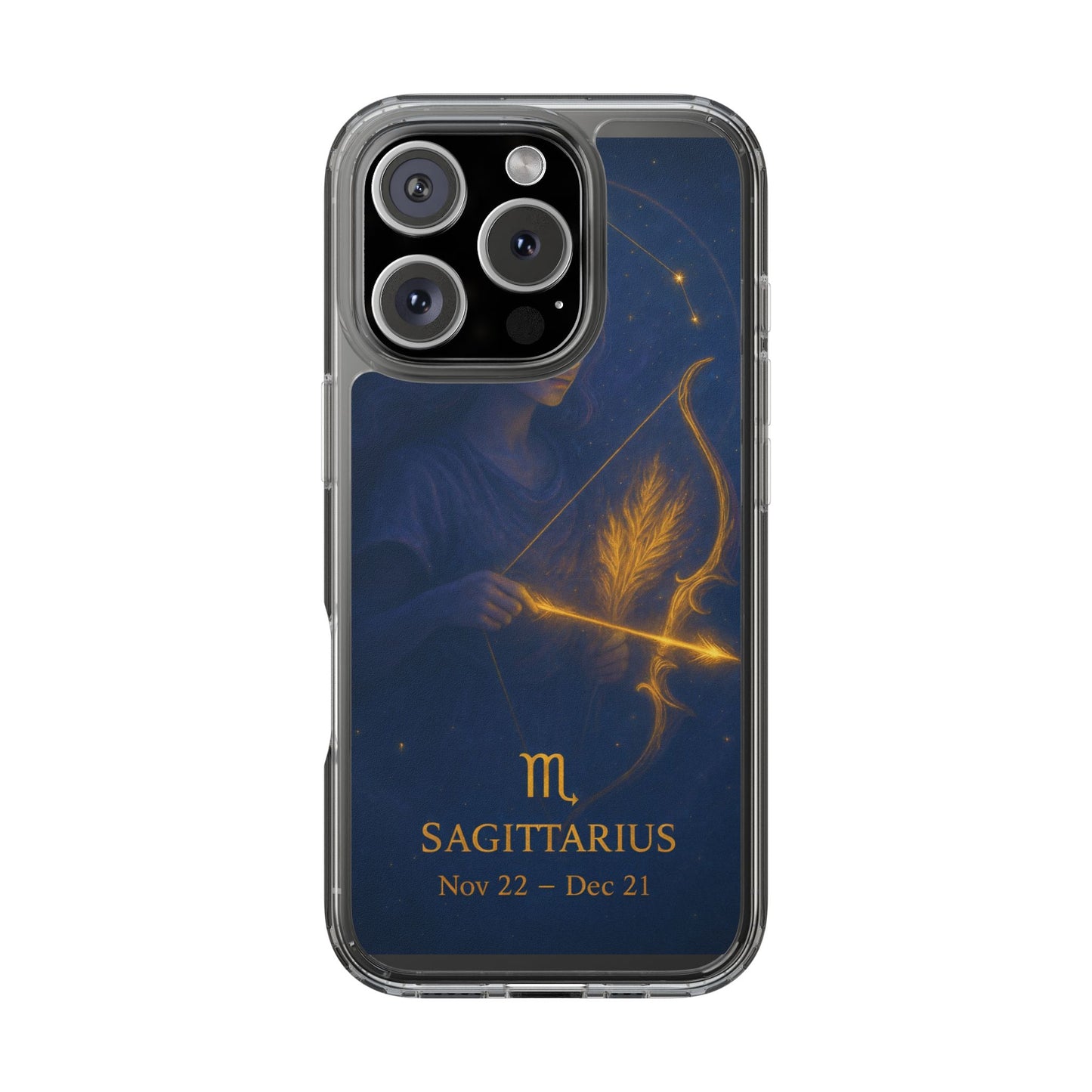 Sagittarius Zodiac Clear Phone Case — Nov 22–Dec 21 Constellation Design
