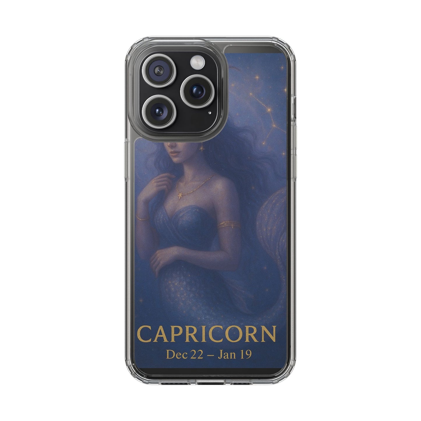 Capricorn Zodiac Clear Phone Case — Dec 22–Jan 19 Astrological Art