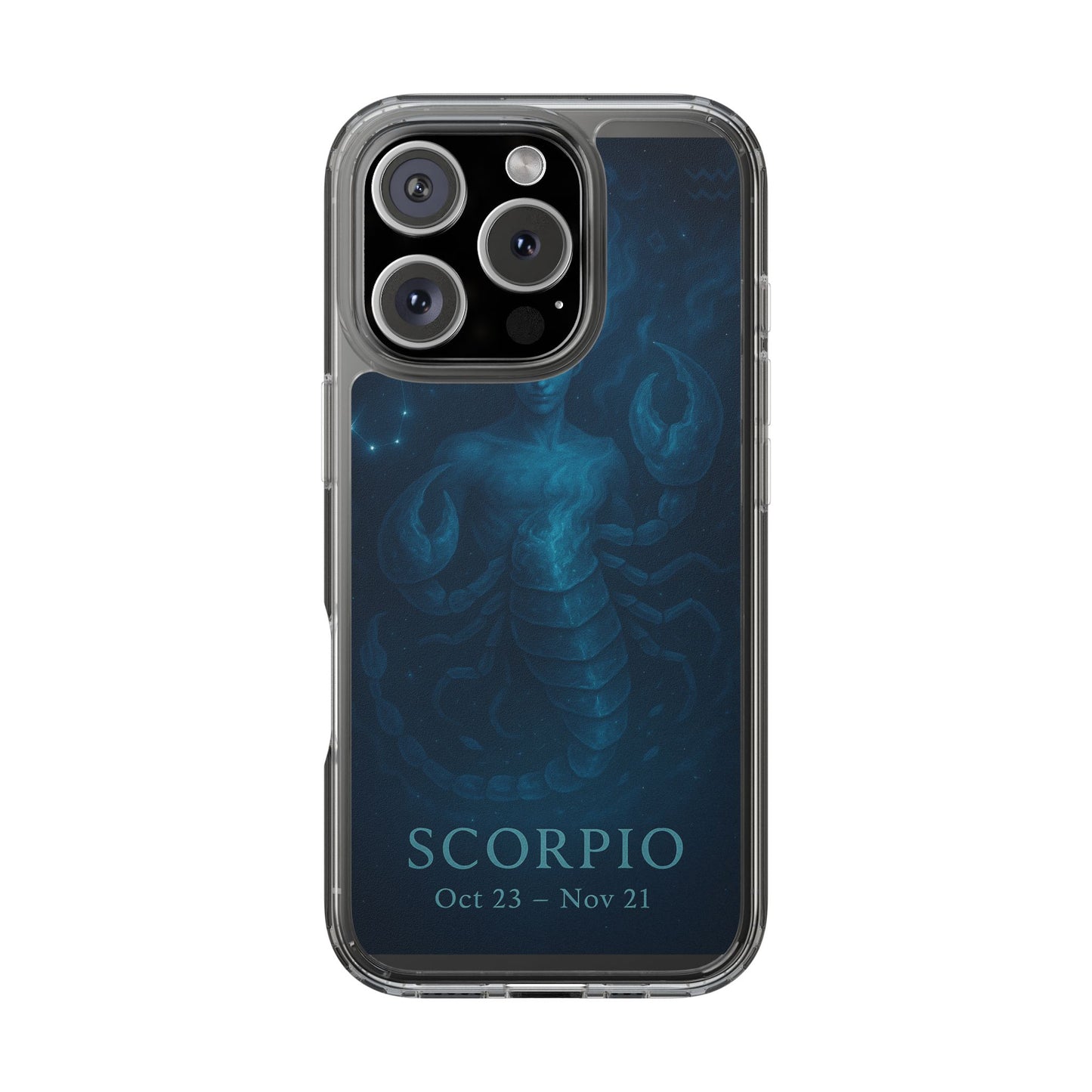 Scorpio Zodiac Clear Phone Case — Oct 23–Nov 21 Astrological Design