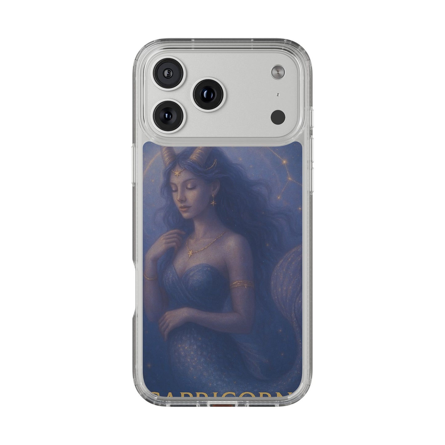 Capricorn Zodiac Clear Phone Case — Dec 22–Jan 19 Astrological Art