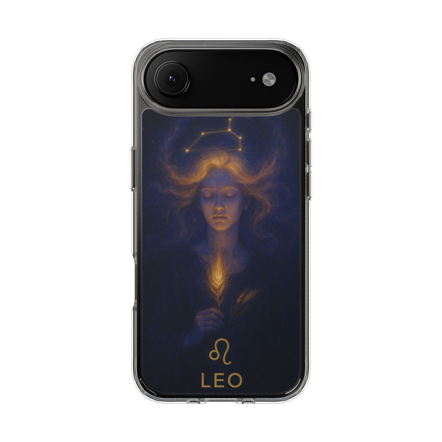 Leo Zodiac Clear Phone Case — Mystical Constellation Design (July 23–Aug 22)