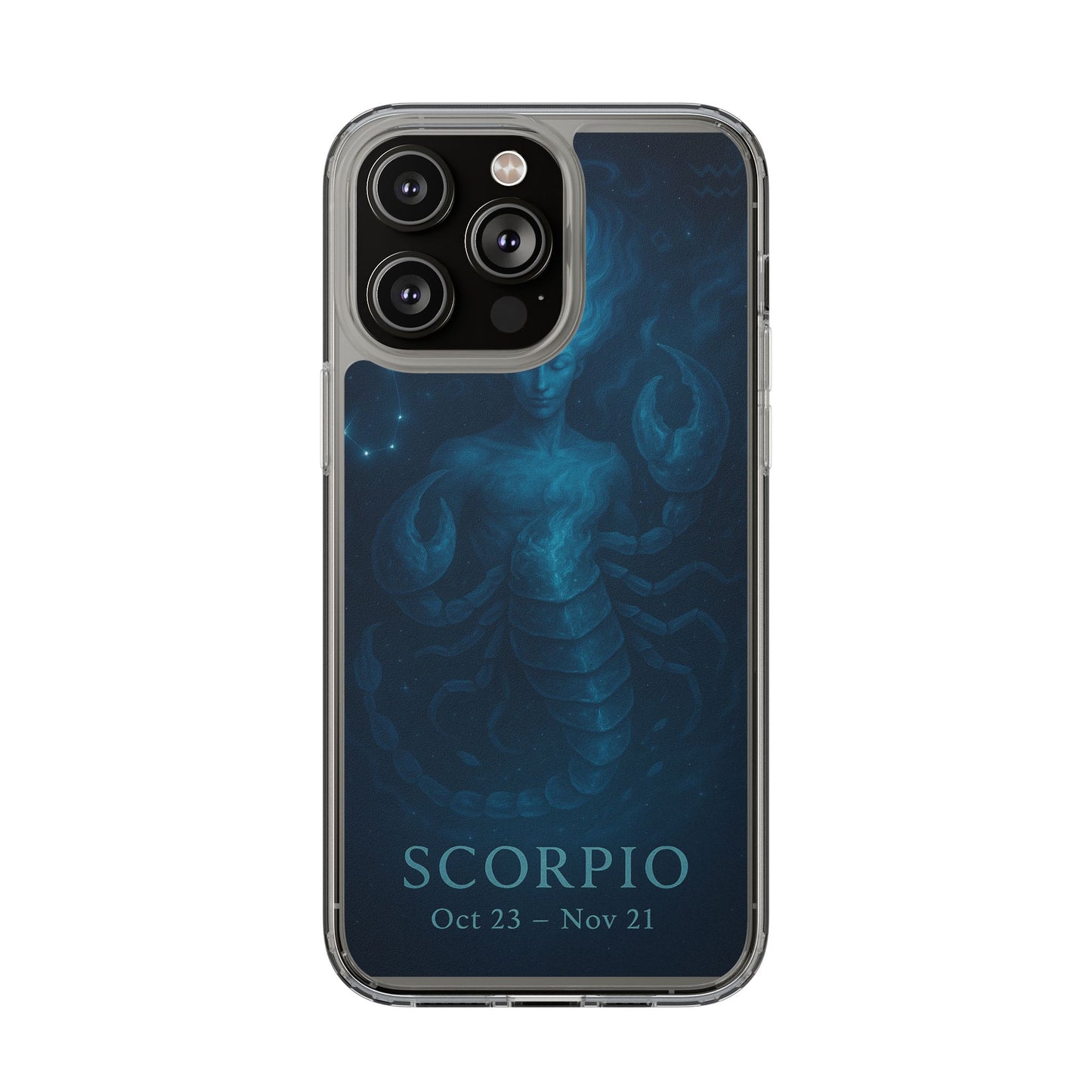 Scorpio Zodiac Clear Phone Case — Oct 23–Nov 21 Astrological Design