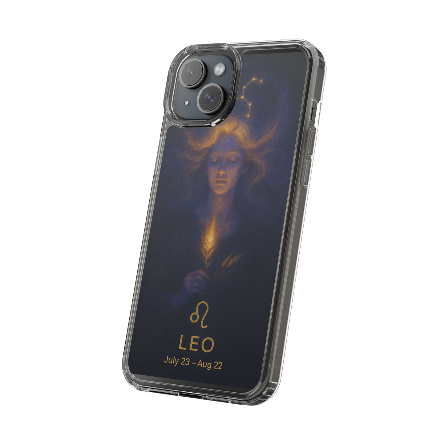 Leo Zodiac Clear Phone Case — Mystical Constellation Design (July 23–Aug 22)