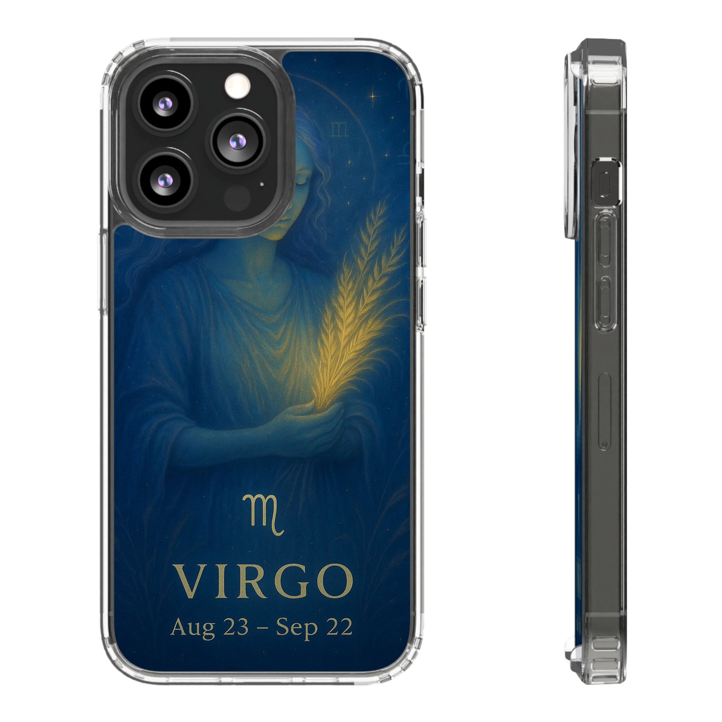 Virgo Zodiac Clear Phone Case — August 23–September 22 Celestial Design
