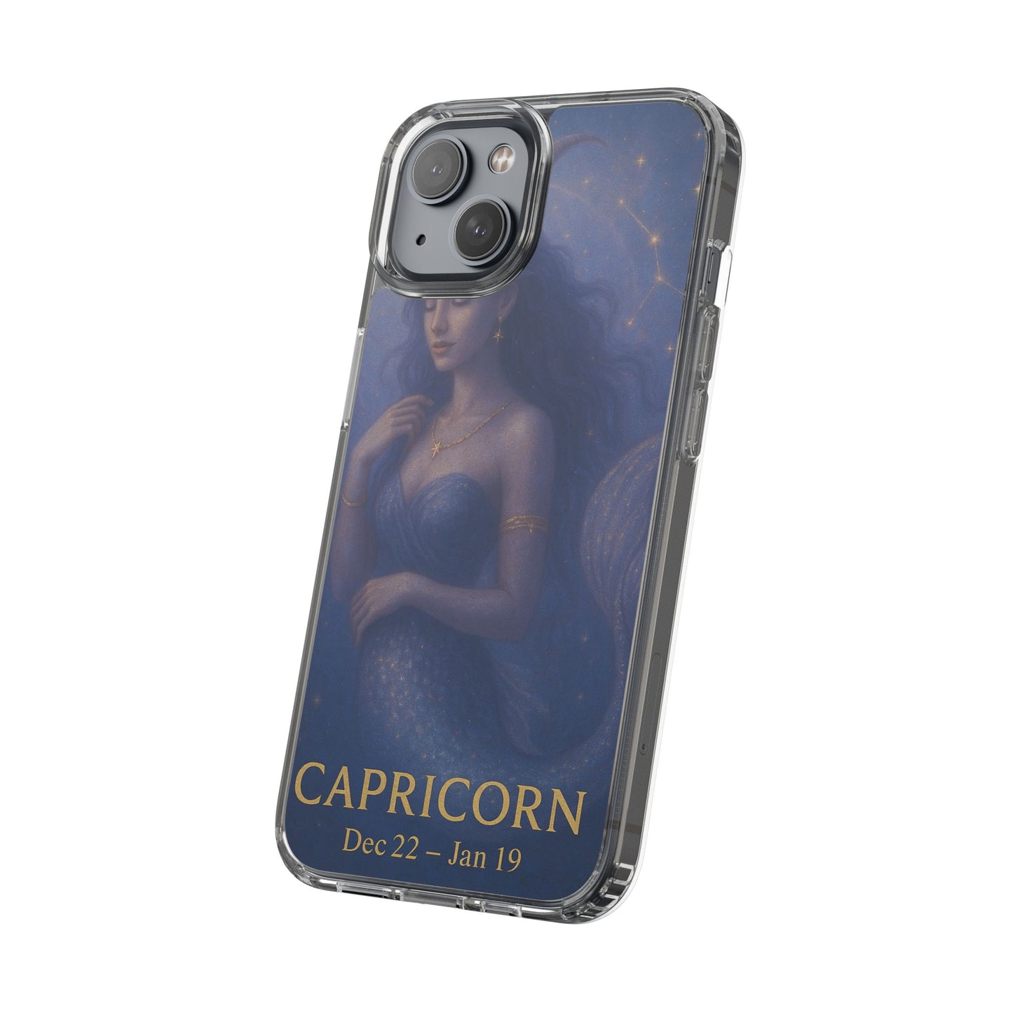 Capricorn Zodiac Clear Phone Case — Dec 22–Jan 19 Astrological Art