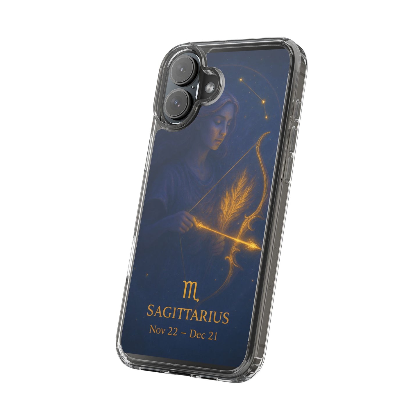 Sagittarius Zodiac Clear Phone Case — Nov 22–Dec 21 Constellation Design