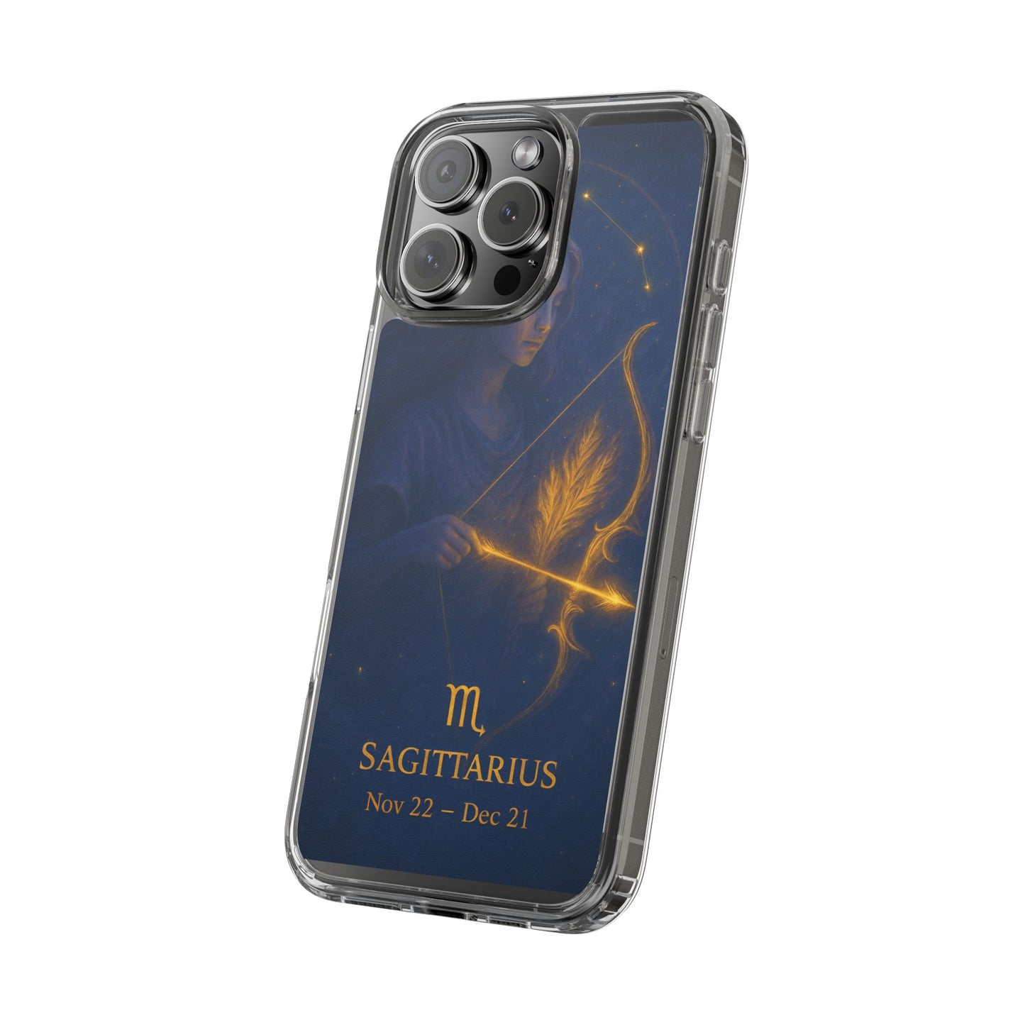 Sagittarius Zodiac Clear Phone Case — Nov 22–Dec 21 Constellation Design
