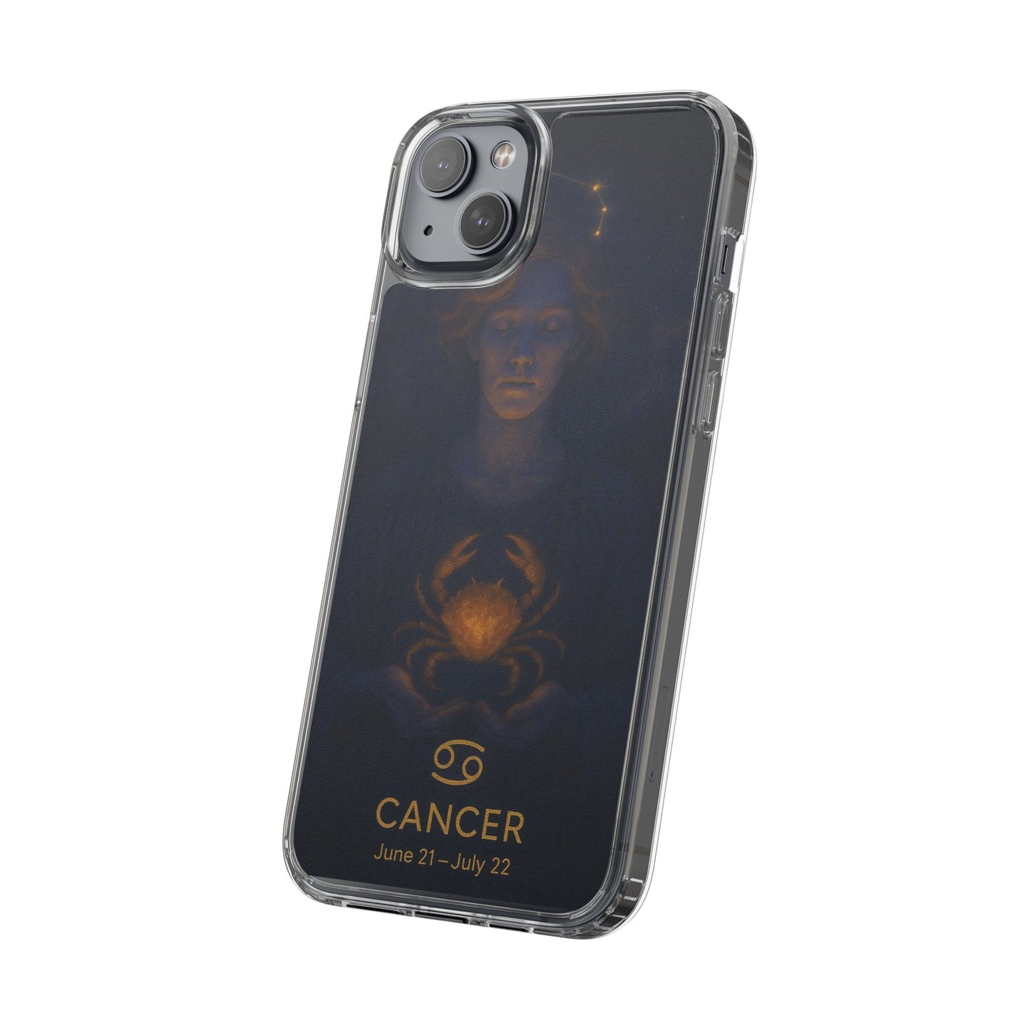 Cancer Zodiac Clear Phone Case — June 21–July 22 Crab Constellation Design