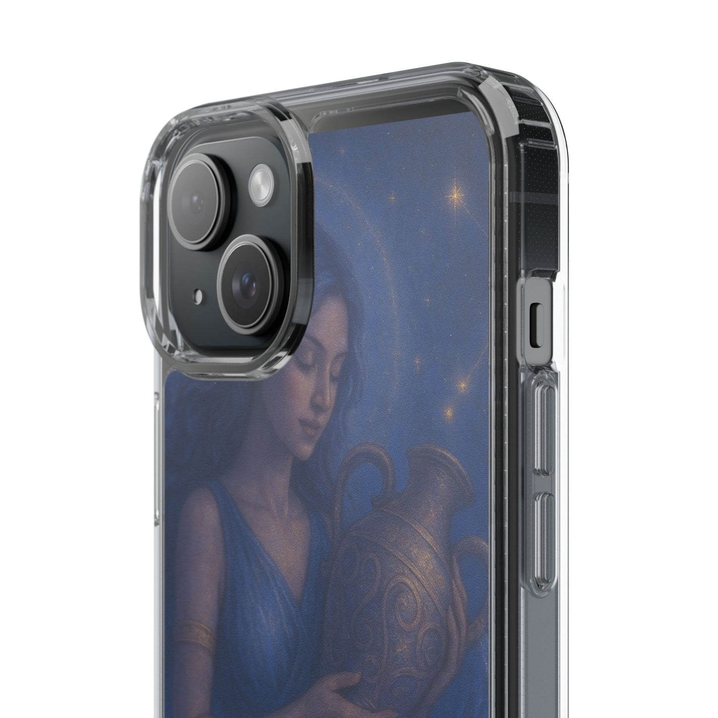 Aquarius Clear Phone Case — Zodiac Jan 20–Feb 18 Astrology Design
