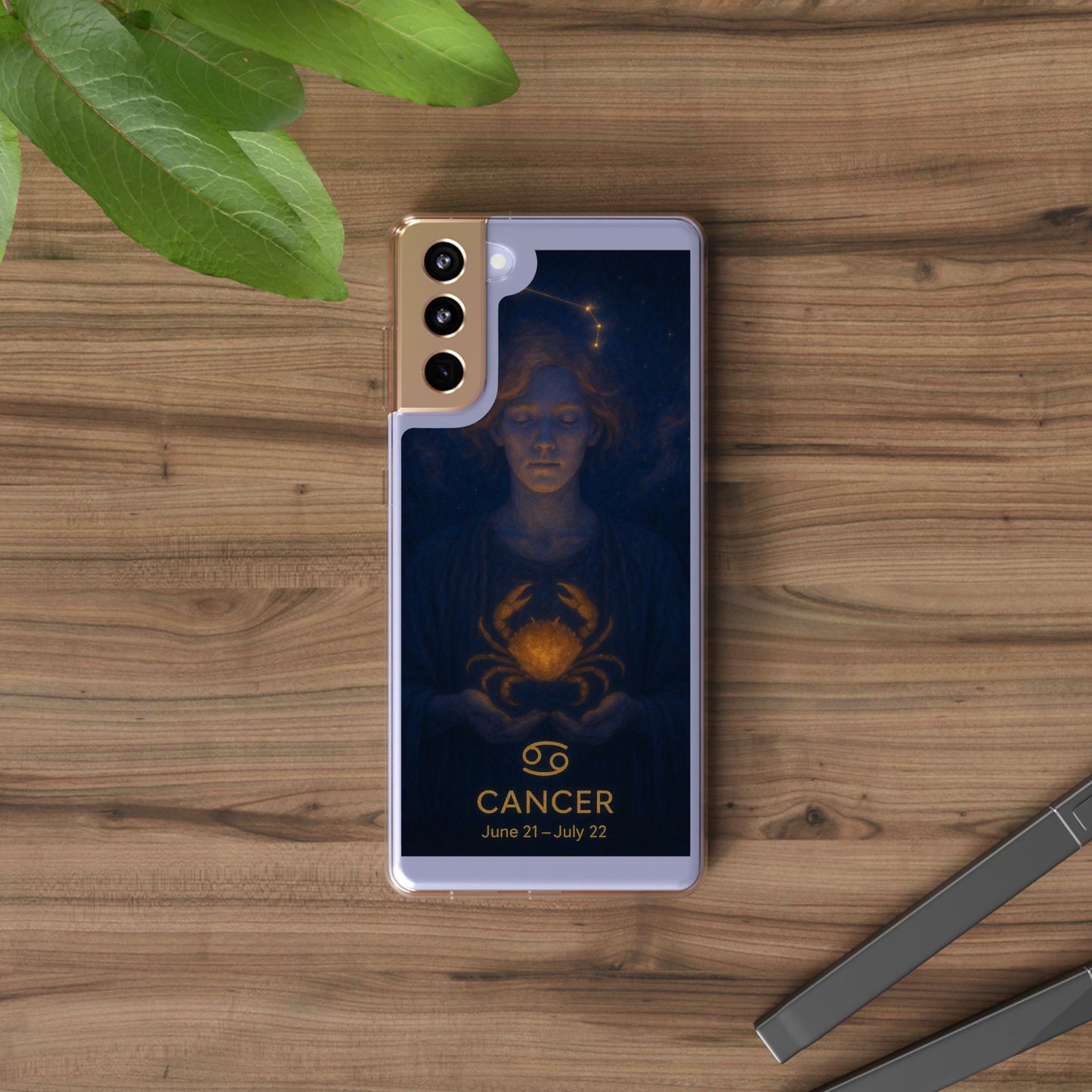 Cancer Zodiac Clear Phone Case — June 21–July 22 Crab Constellation Design