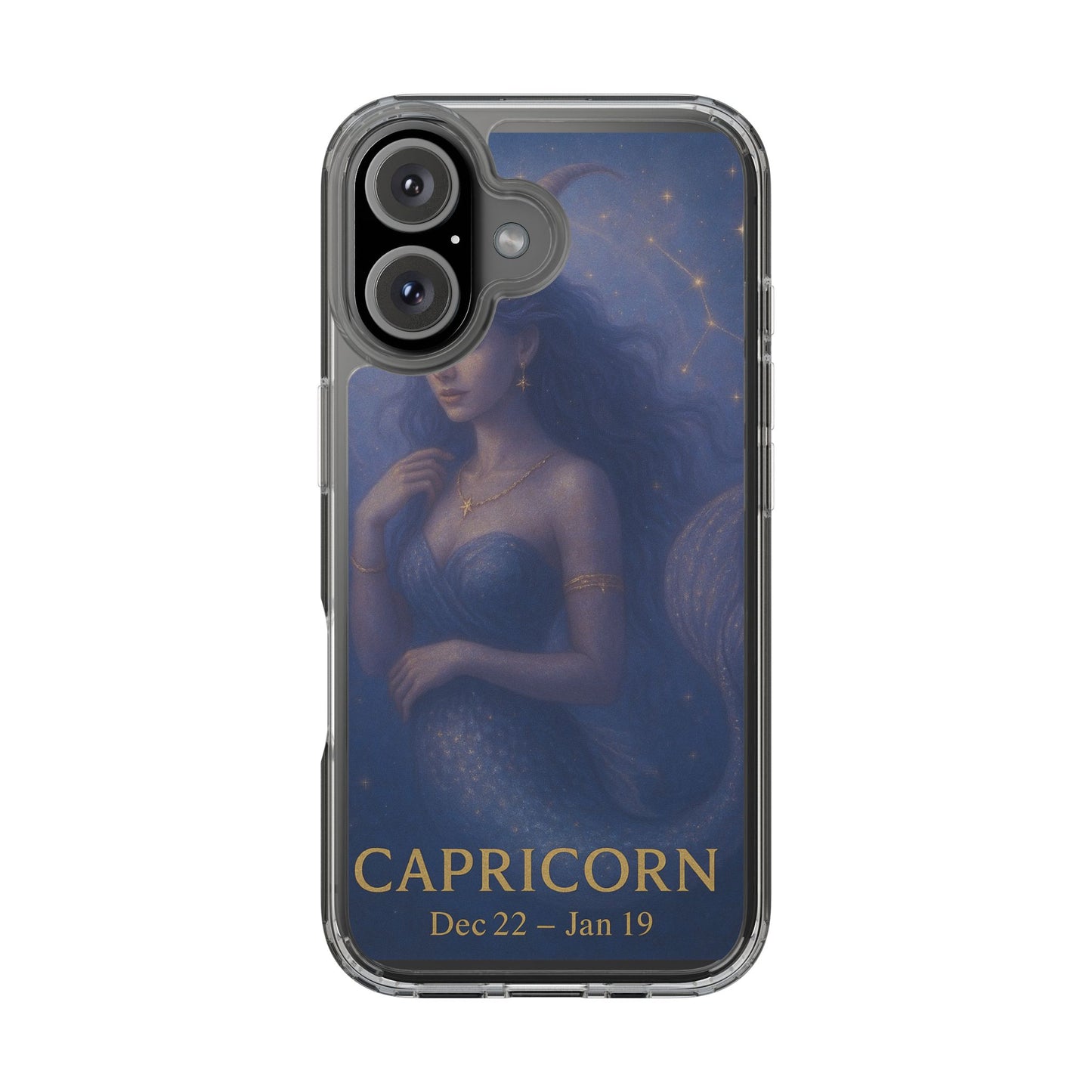 Capricorn Zodiac Clear Phone Case — Dec 22–Jan 19 Astrological Art
