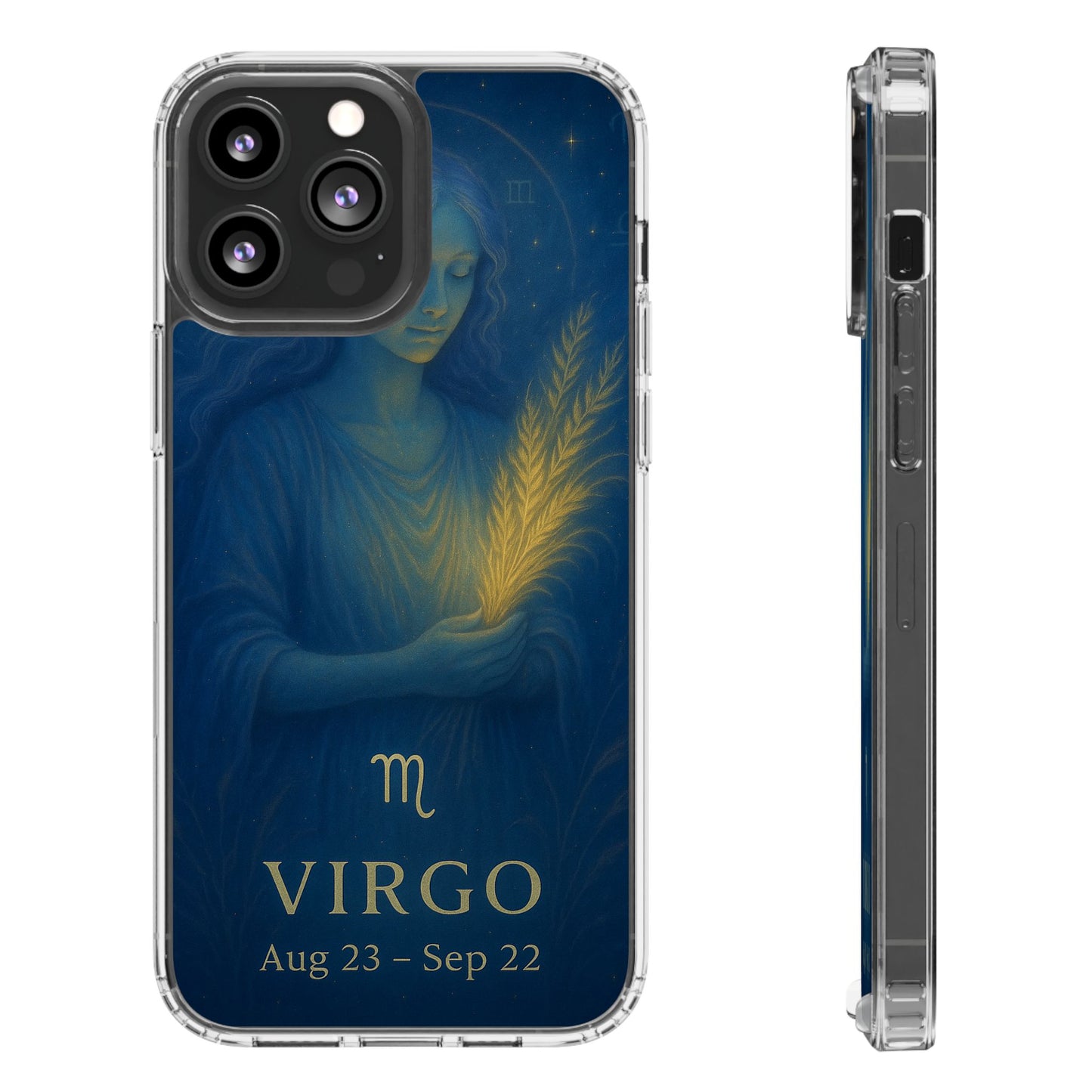 Virgo Zodiac Clear Phone Case — August 23–September 22 Celestial Design