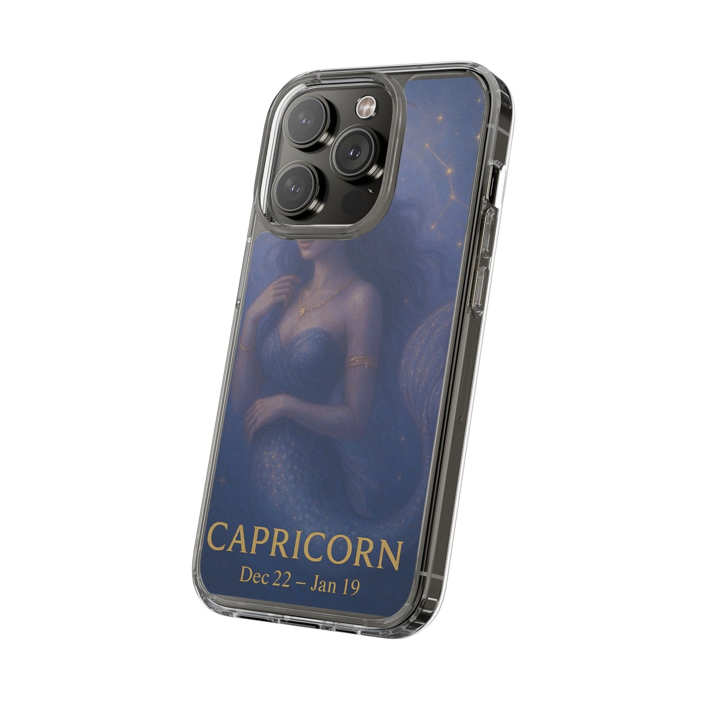 Capricorn Zodiac Clear Phone Case — Dec 22–Jan 19 Astrological Art