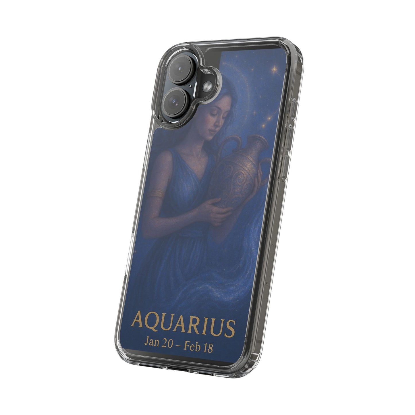 Aquarius Clear Phone Case — Zodiac Jan 20–Feb 18 Astrology Design