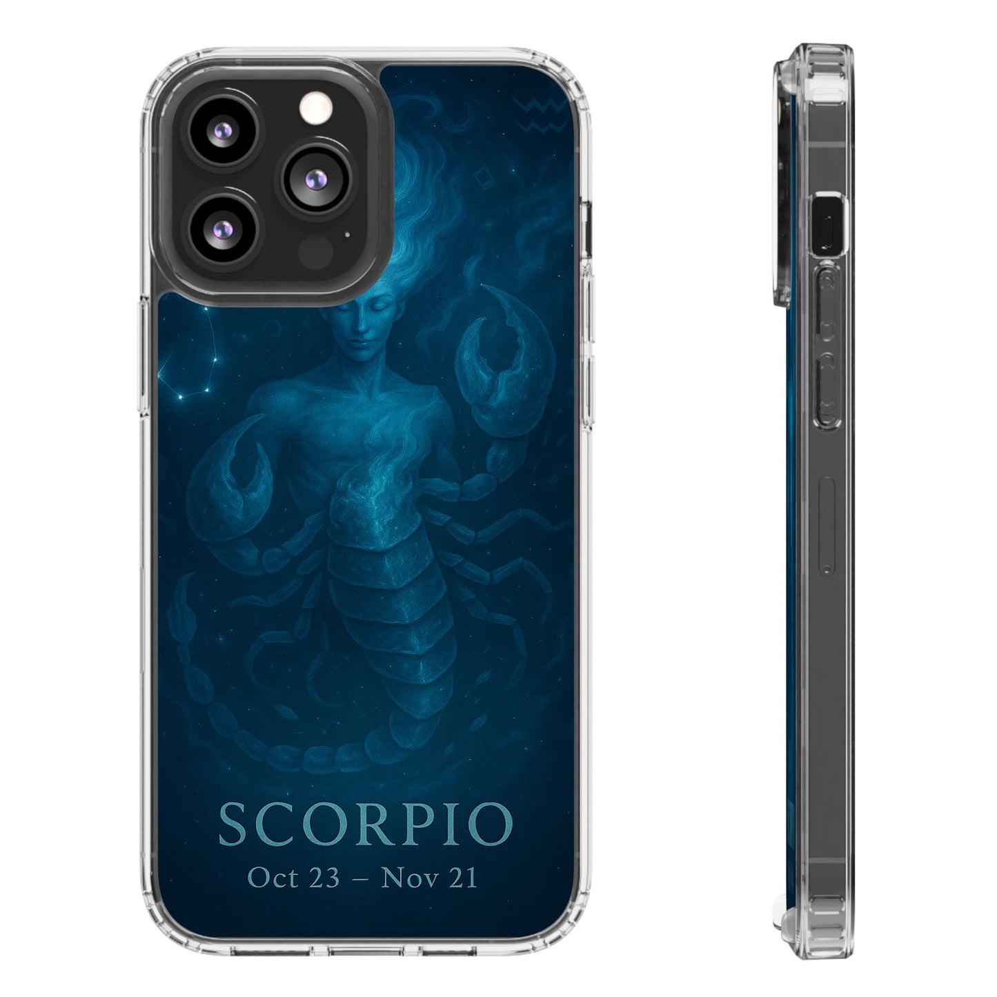 Scorpio Zodiac Clear Phone Case — Oct 23–Nov 21 Astrological Design